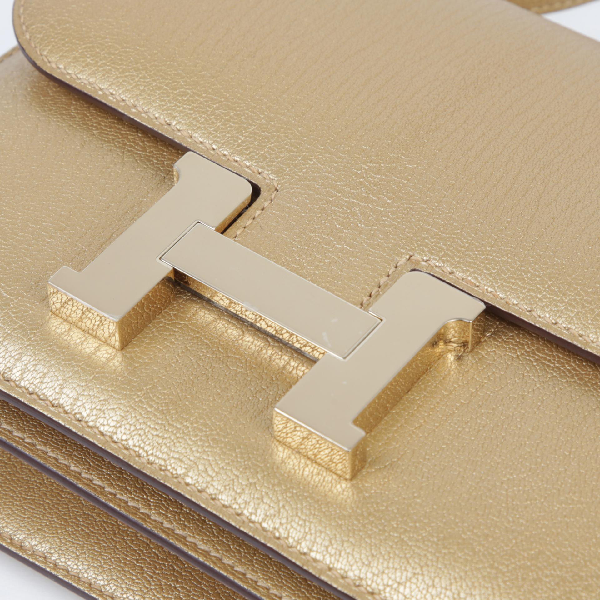 Brand New ( Rank N ) HERMÈS Constance Mini Dore (Y9) Chamkila Permabrass hardware W (2024) - 8