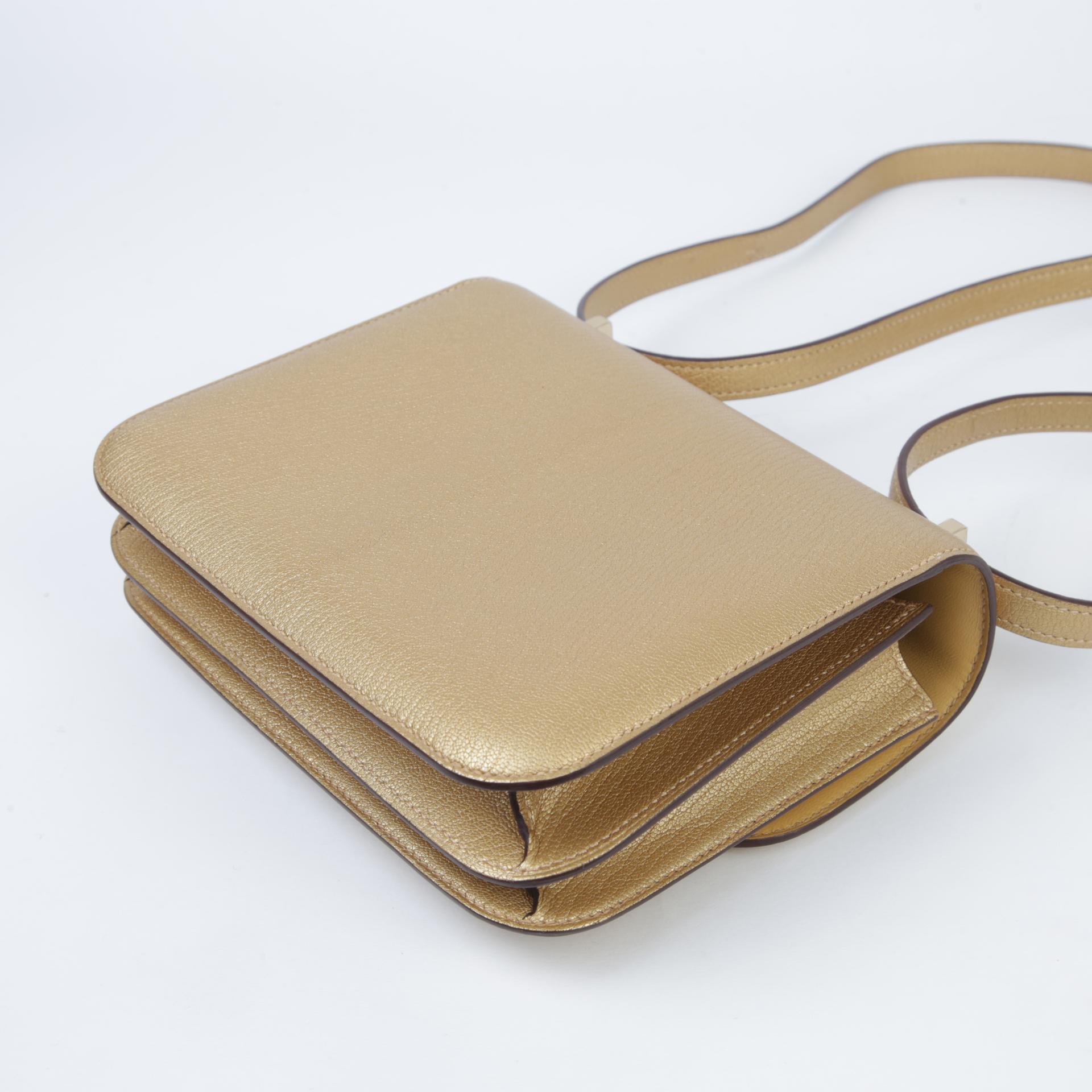 Brand New ( Rank N ) HERMÈS Constance Mini Dore (Y9) Chamkila Permabrass hardware W (2024) - 7