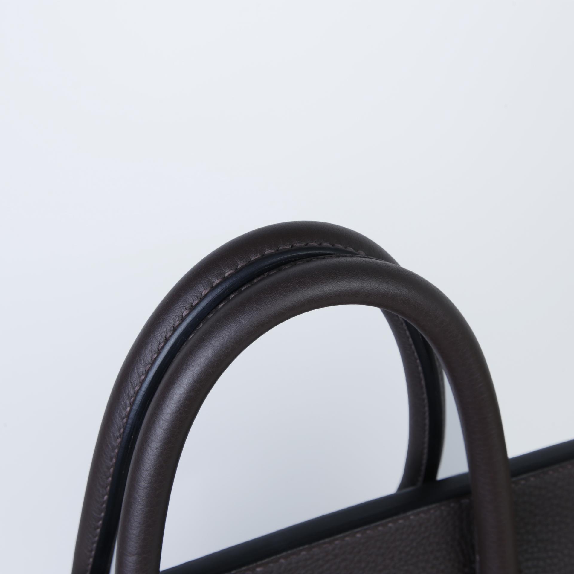 Very Good ( Rank A) HERMÈS Haut à Courroies HAC 40 Western Ebene (46) Togo Palladium hardware Z (2021) - 3
