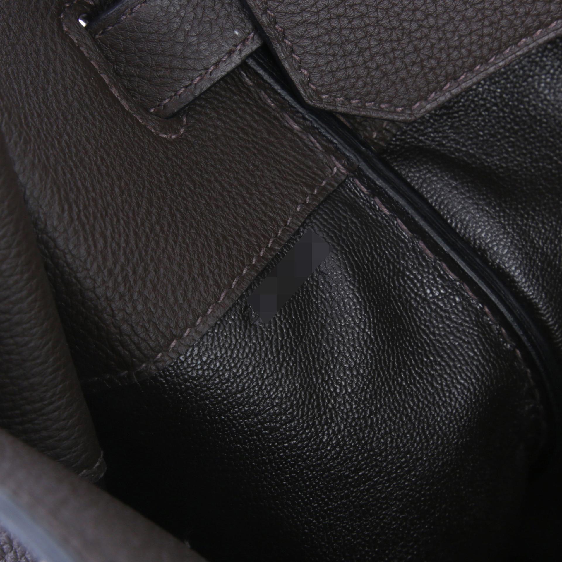 Very Good ( Rank A) HERMÈS Haut à Courroies HAC 40 Western Ebene (46) Togo Palladium hardware Z (2021) - 11