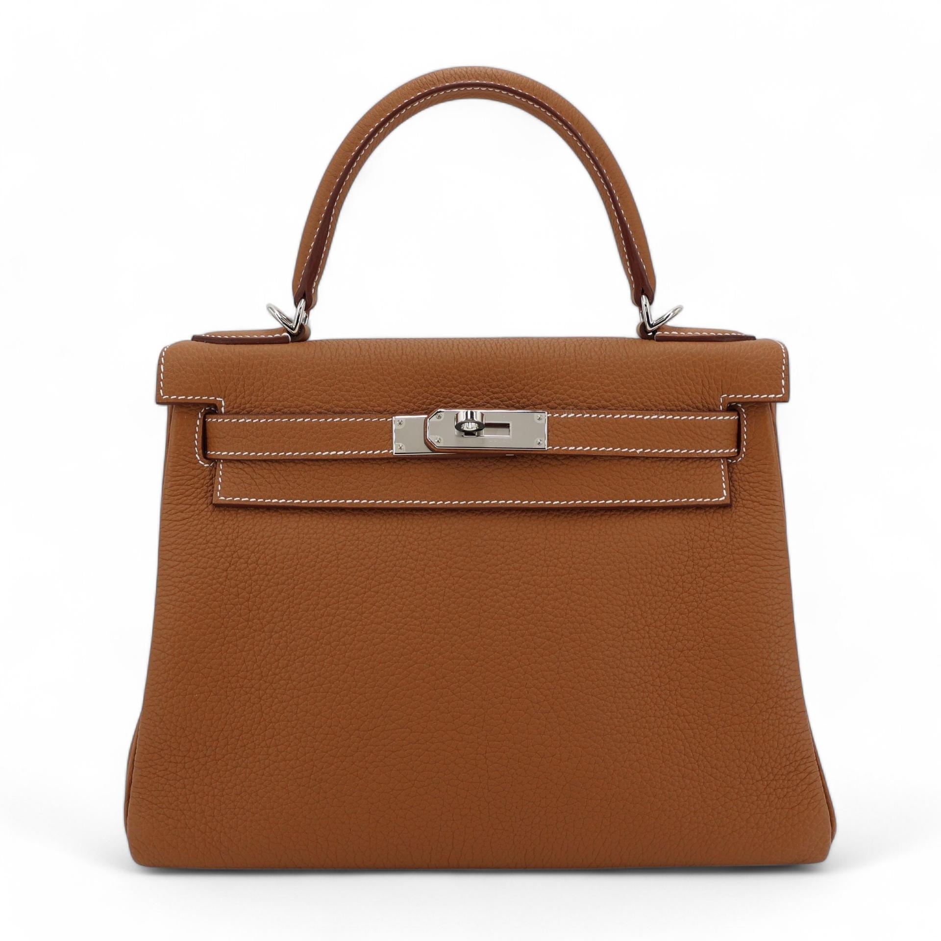 Brand New ( Rank N ) HERMÈS Kelly 28 Gold (37) Togo Palladium hardware W (2024) - 1