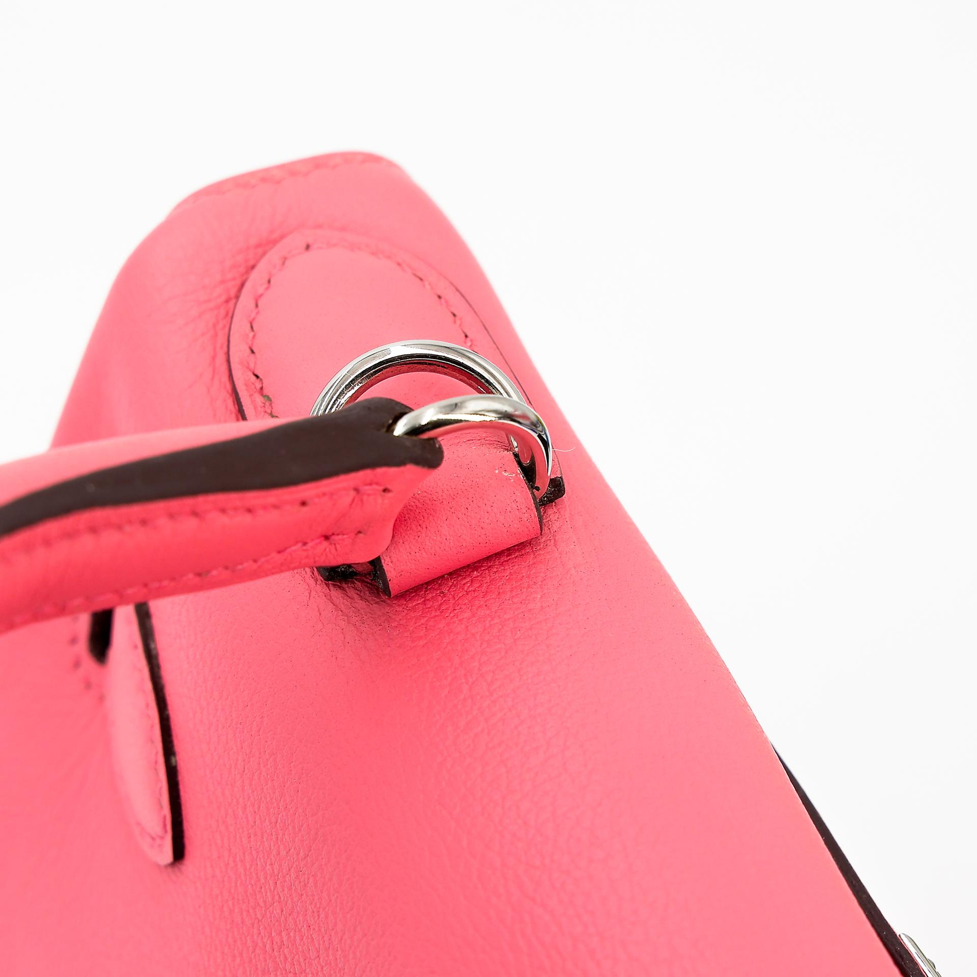 Very Good ( Rank A) HERMÈS Kelly 28 Verso Rose d’Ete (K4) Terre Battue (R1) Evercolor Palladium hardware Y (2020) - 7