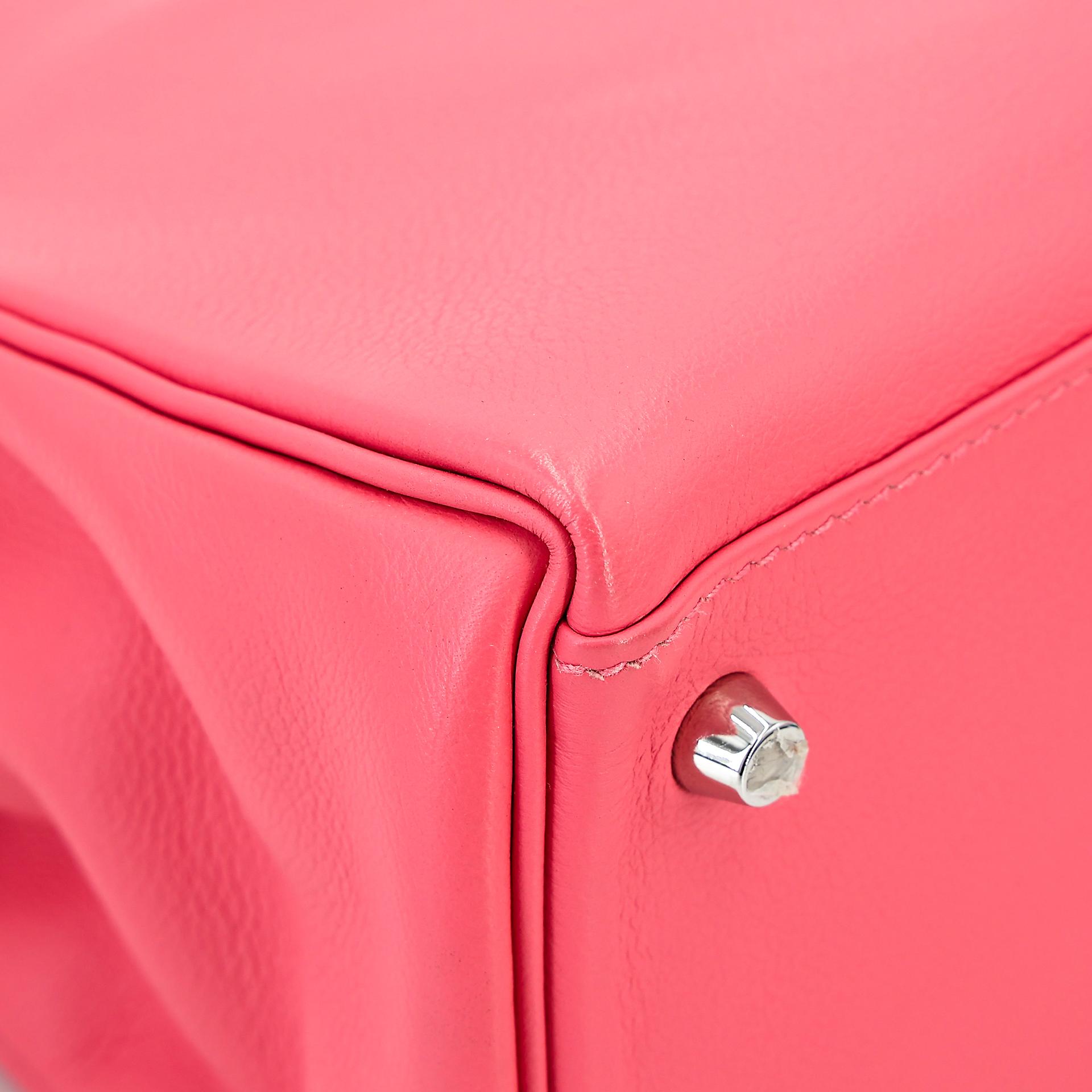 Very Good ( Rank A) HERMÈS Kelly 28 Verso Rose d’Ete (K4) Terre Battue (R1) Evercolor Palladium hardware Y (2020) - 16