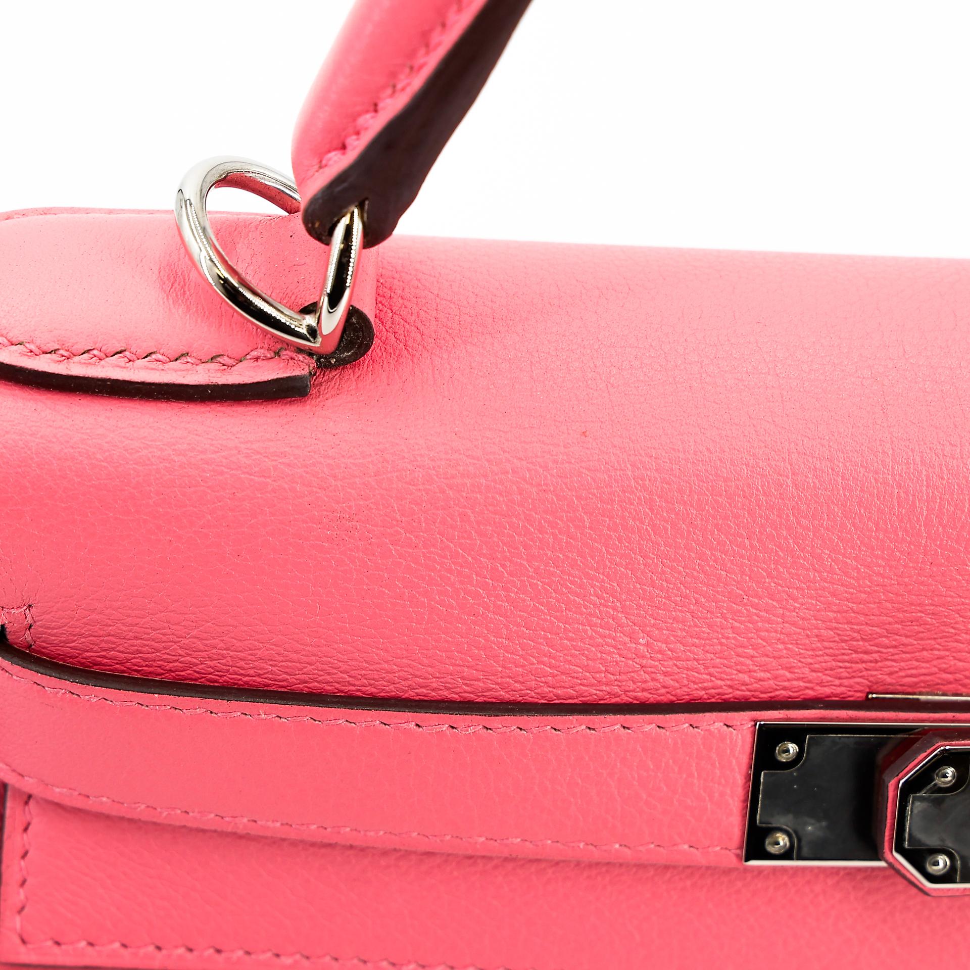 Very Good ( Rank A) HERMÈS Kelly 28 Verso Rose d’Ete (K4) Terre Battue (R1) Evercolor Palladium hardware Y (2020) - 21