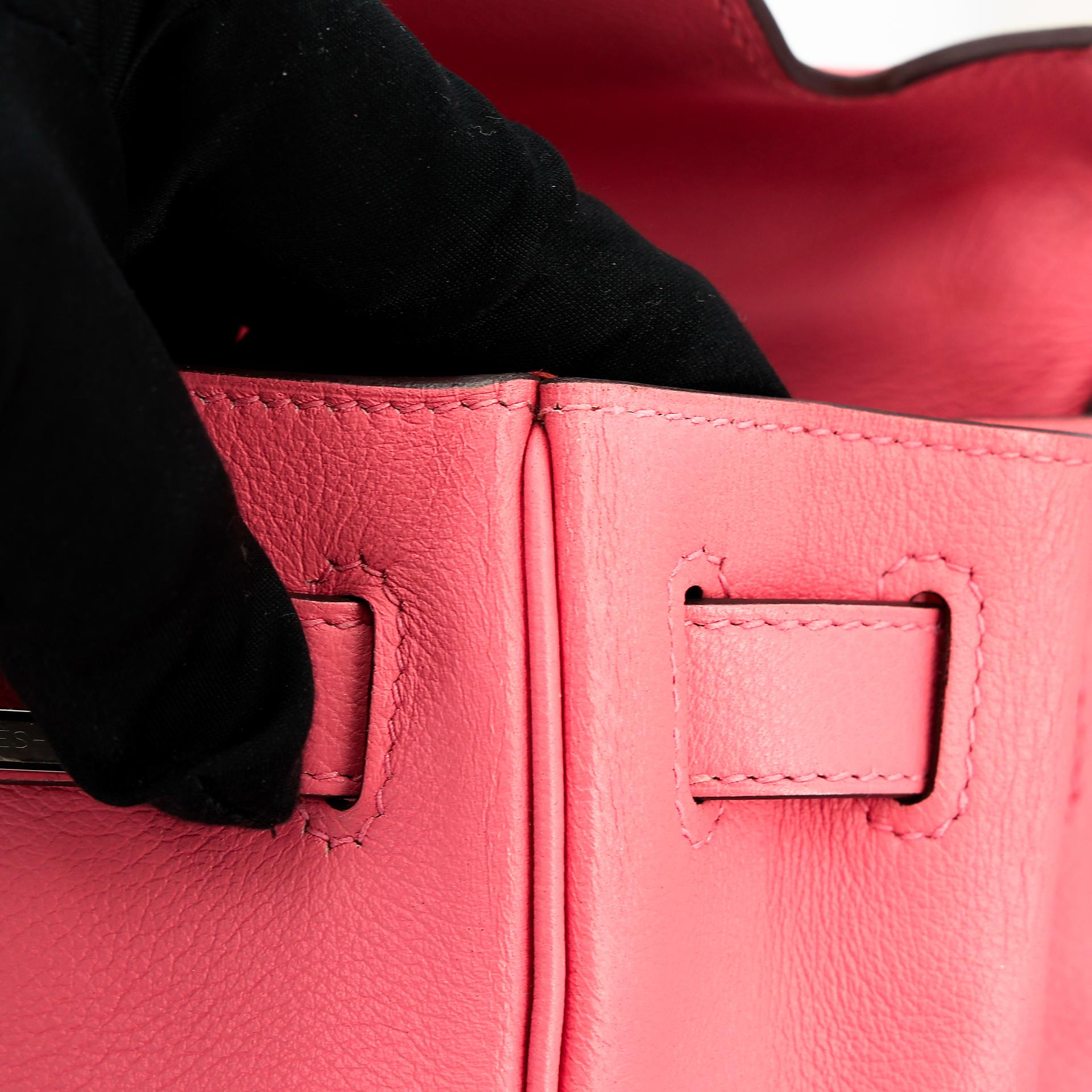 Very Good ( Rank A) HERMÈS Kelly 28 Verso Rose d’Ete (K4) Terre Battue (R1) Evercolor Palladium hardware Y (2020) - 39
