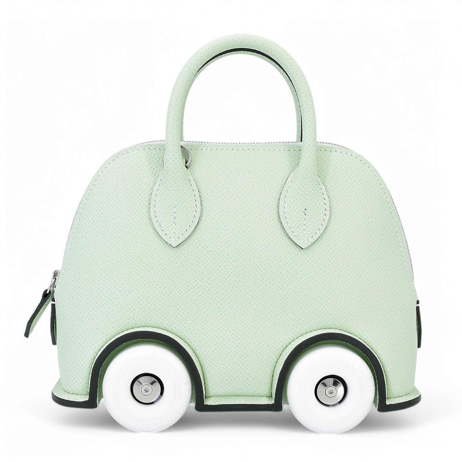 Brand New ( Rank N ) HERMÈS Limited Edition Bolide On Wheels White (01) Vert Fizz (0S) Epsom Palladium hardware W (2024) - 1