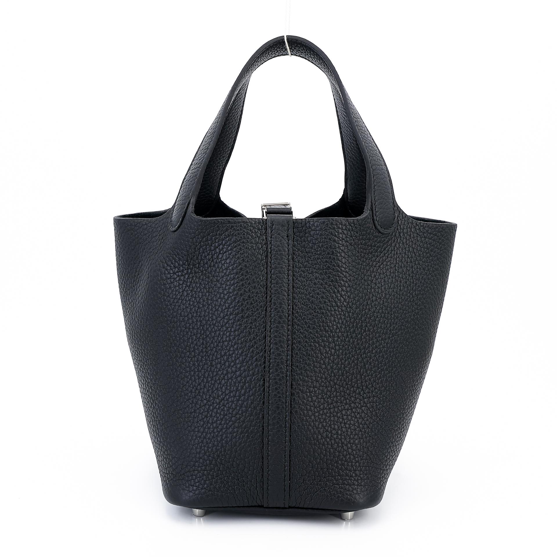 Unused ( Rank NS ) HERMÈS Picotin Lock PM Black (89) Clemence Palladium hardware U (2022) - 2
