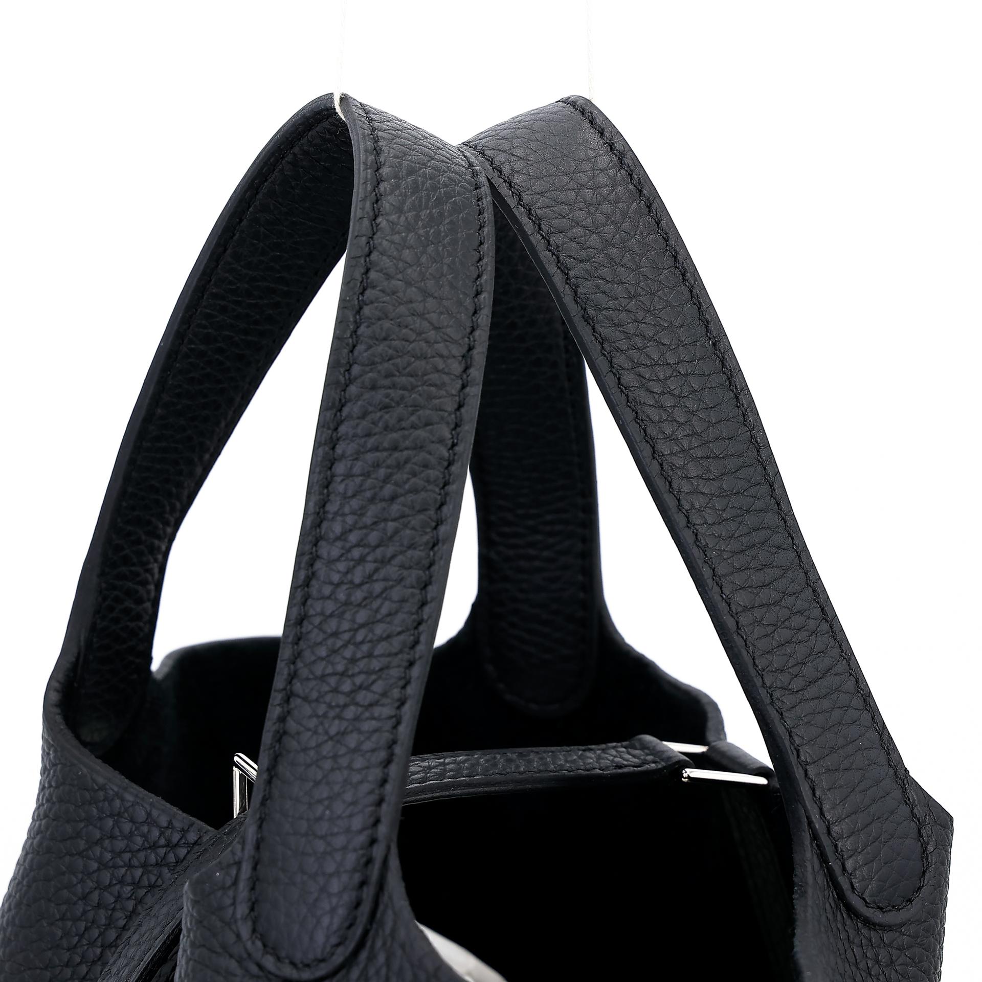 Unused ( Rank NS ) HERMÈS Picotin Lock PM Black (89) Clemence Palladium hardware U (2022) - 3