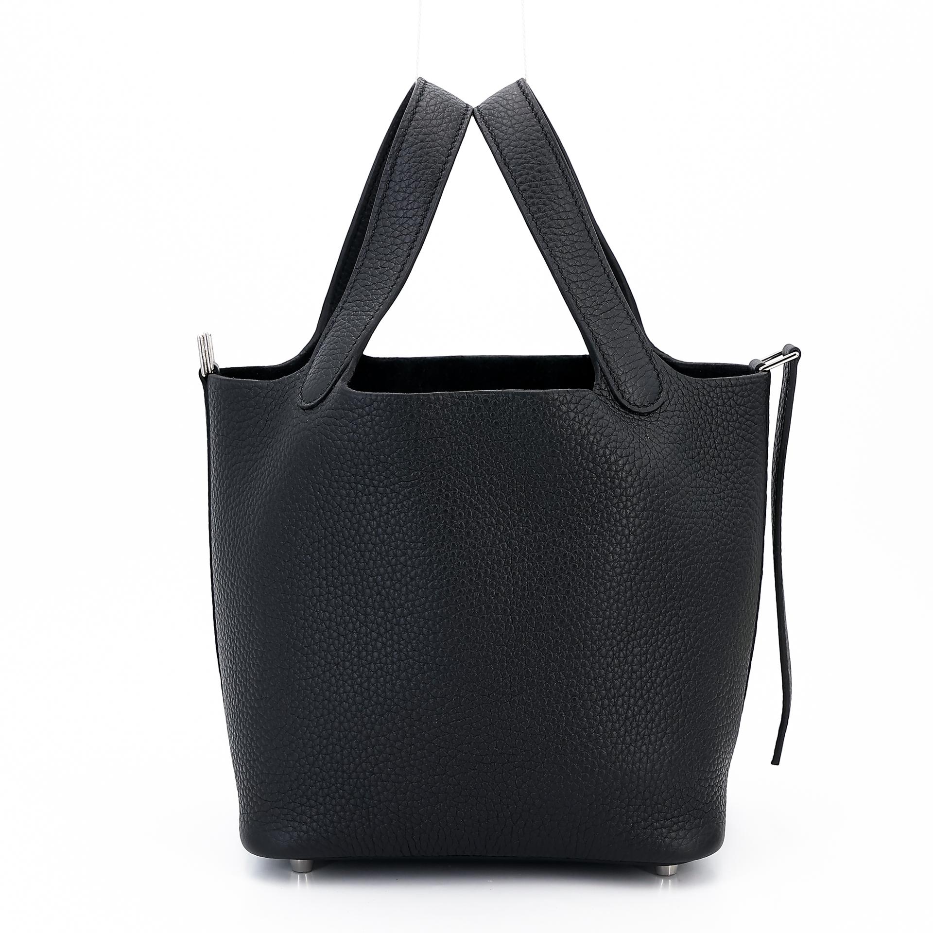 Unused ( Rank NS ) HERMÈS Picotin Lock PM Black (89) Clemence Palladium hardware U (2022) - 4