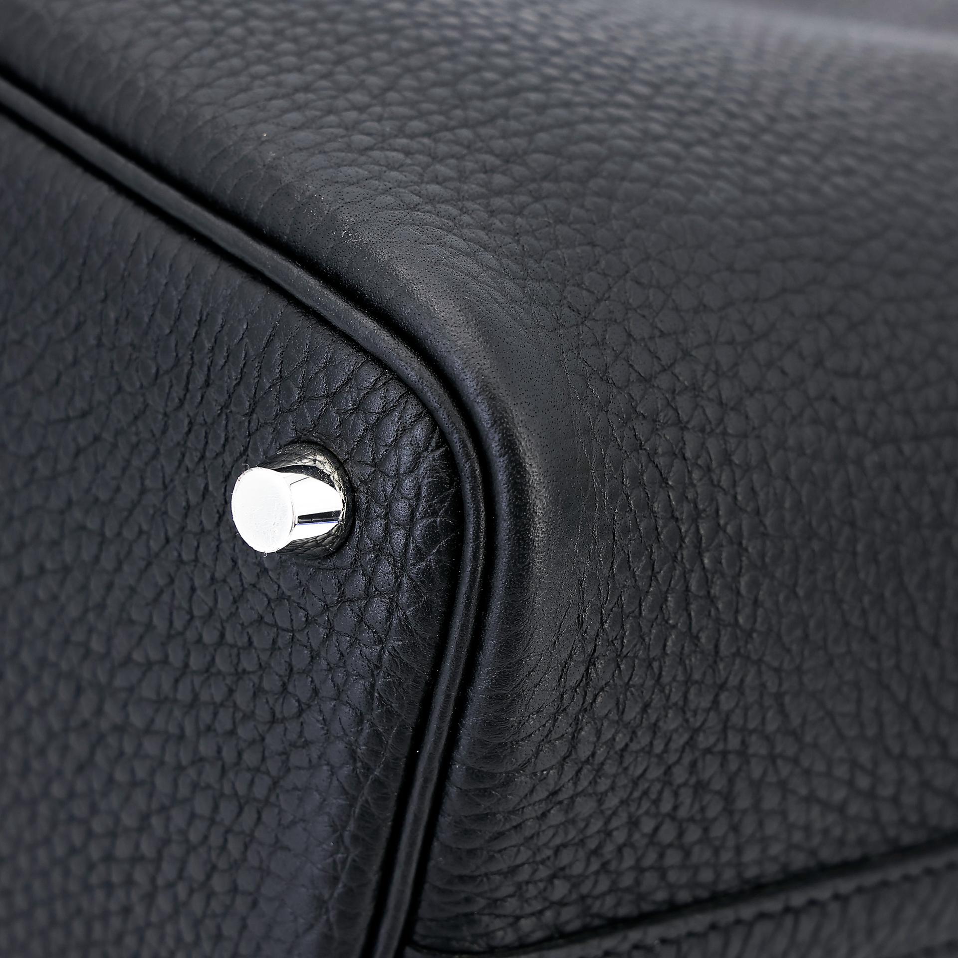 Unused ( Rank NS ) HERMÈS Picotin Lock PM Black (89) Clemence Palladium hardware U (2022) - 9