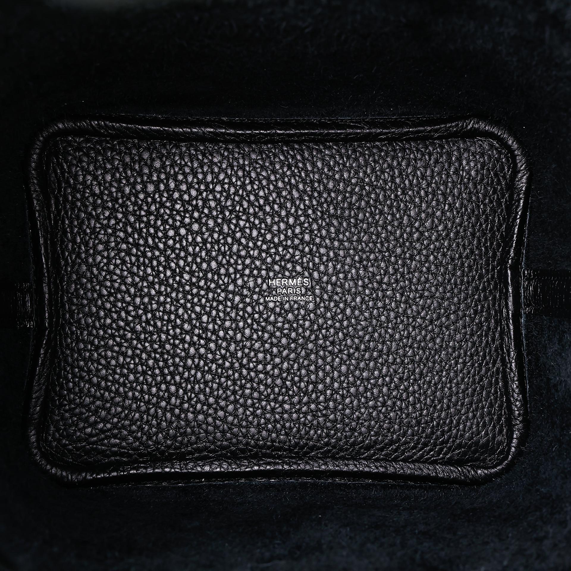 Unused ( Rank NS ) HERMÈS Picotin Lock PM Black (89) Clemence Palladium hardware U (2022) - 14