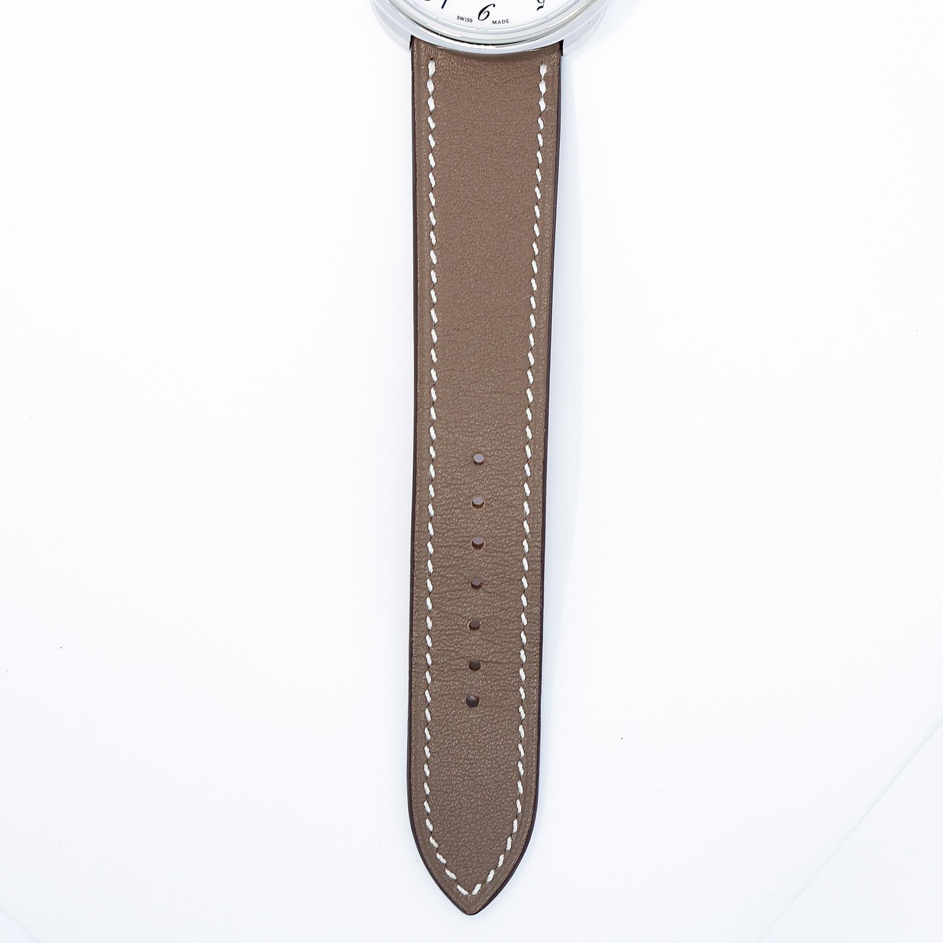 Unused ( Rank NS ) HERMÈS Arceau watch Large model 36mm Etoupe (18) Swift Palladium hardware Z (2021) - 4