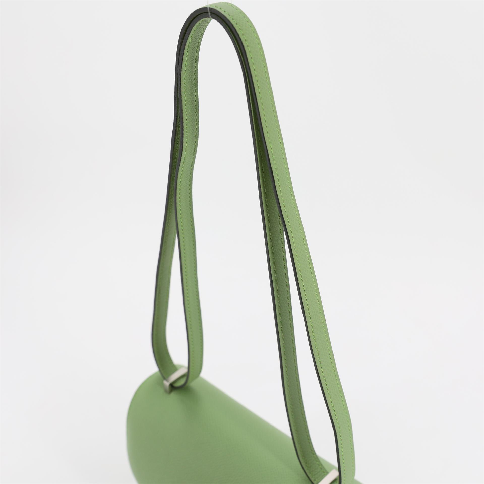 Excellent ( Rank SA ) HERMÈS Constance Mini Vert Criquet (3I) Epsom Palladium hardware Y (2020) - 3