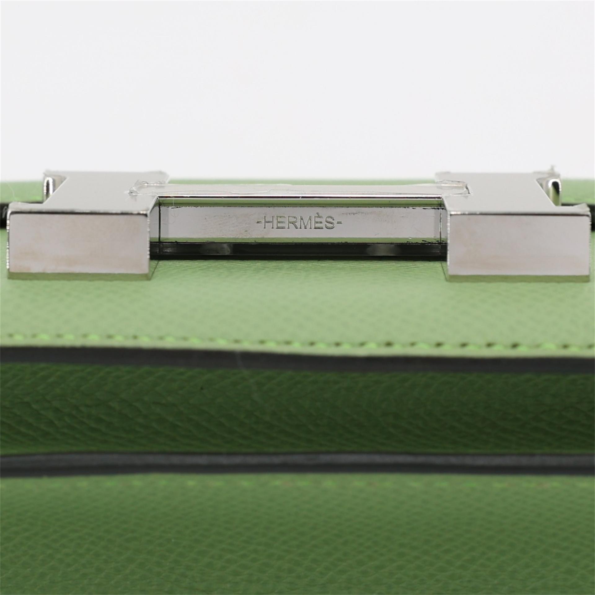 Excellent ( Rank SA ) HERMÈS Constance Mini Vert Criquet (3I) Epsom Palladium hardware Y (2020) - 9