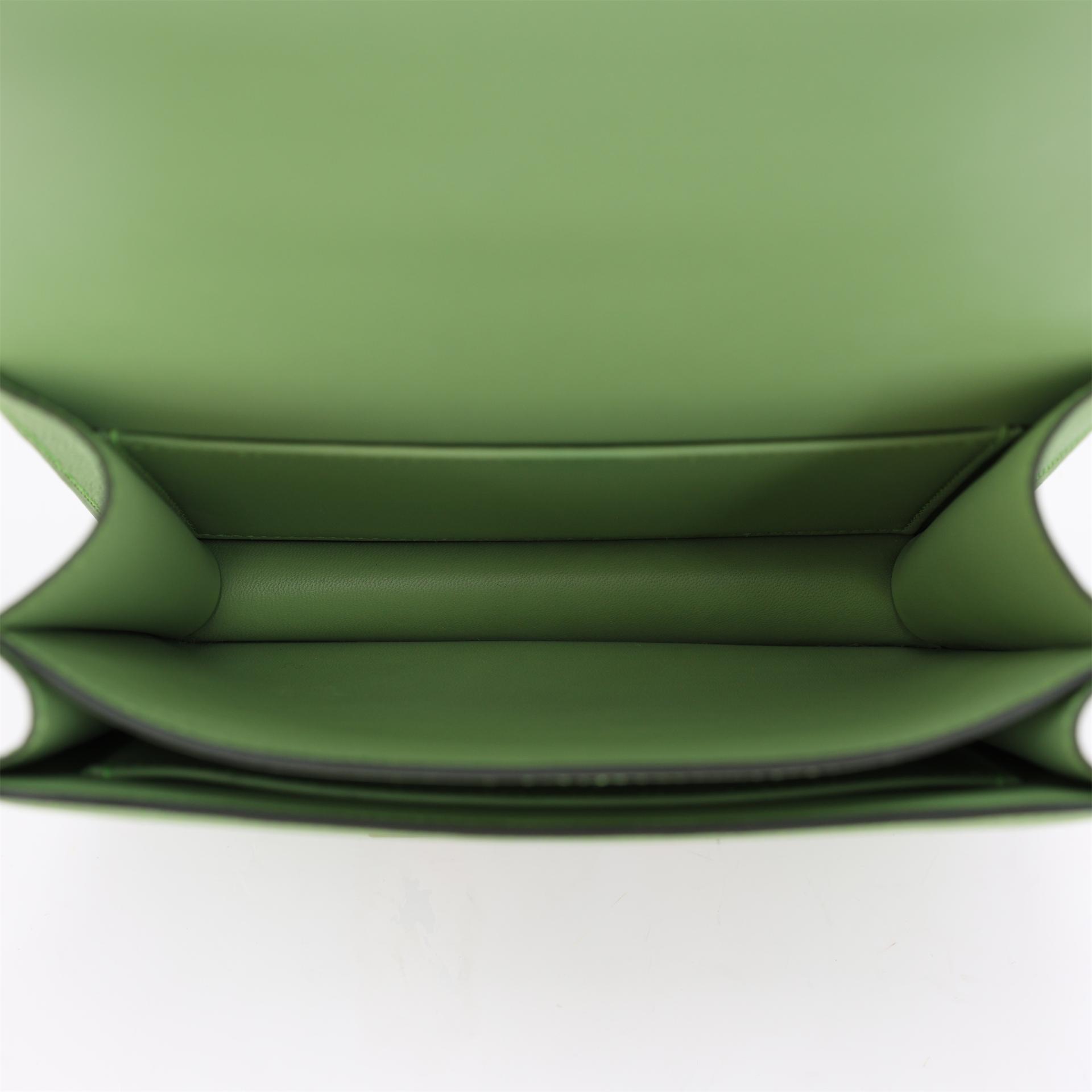 Excellent ( Rank SA ) HERMÈS Constance Mini Vert Criquet (3I) Epsom Palladium hardware Y (2020) - 12