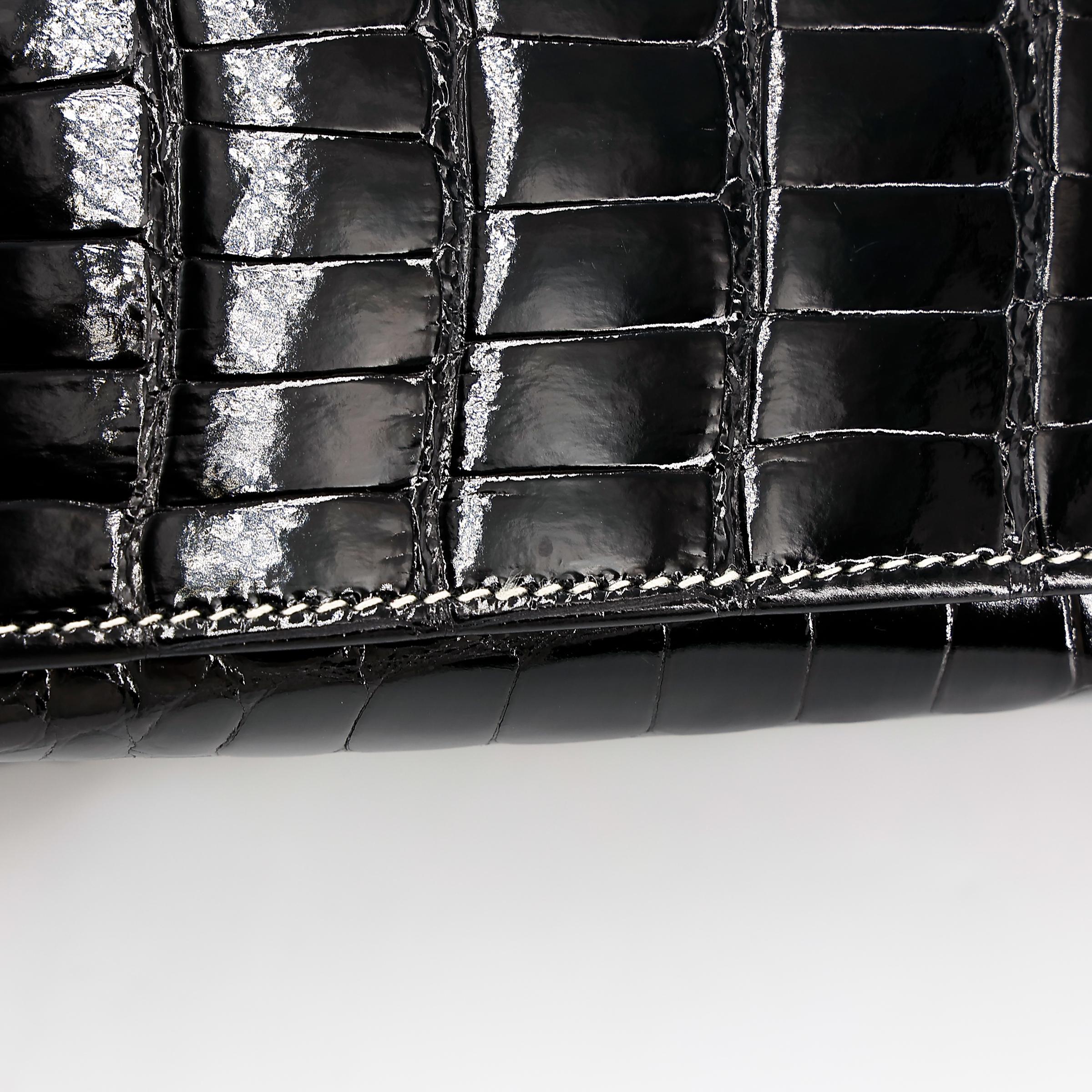 Unused ( Rank NS ) HERMÈS Special Order Kelly Pochette HSS Black (89) Alligator Palladium hardware W (2024) - 8