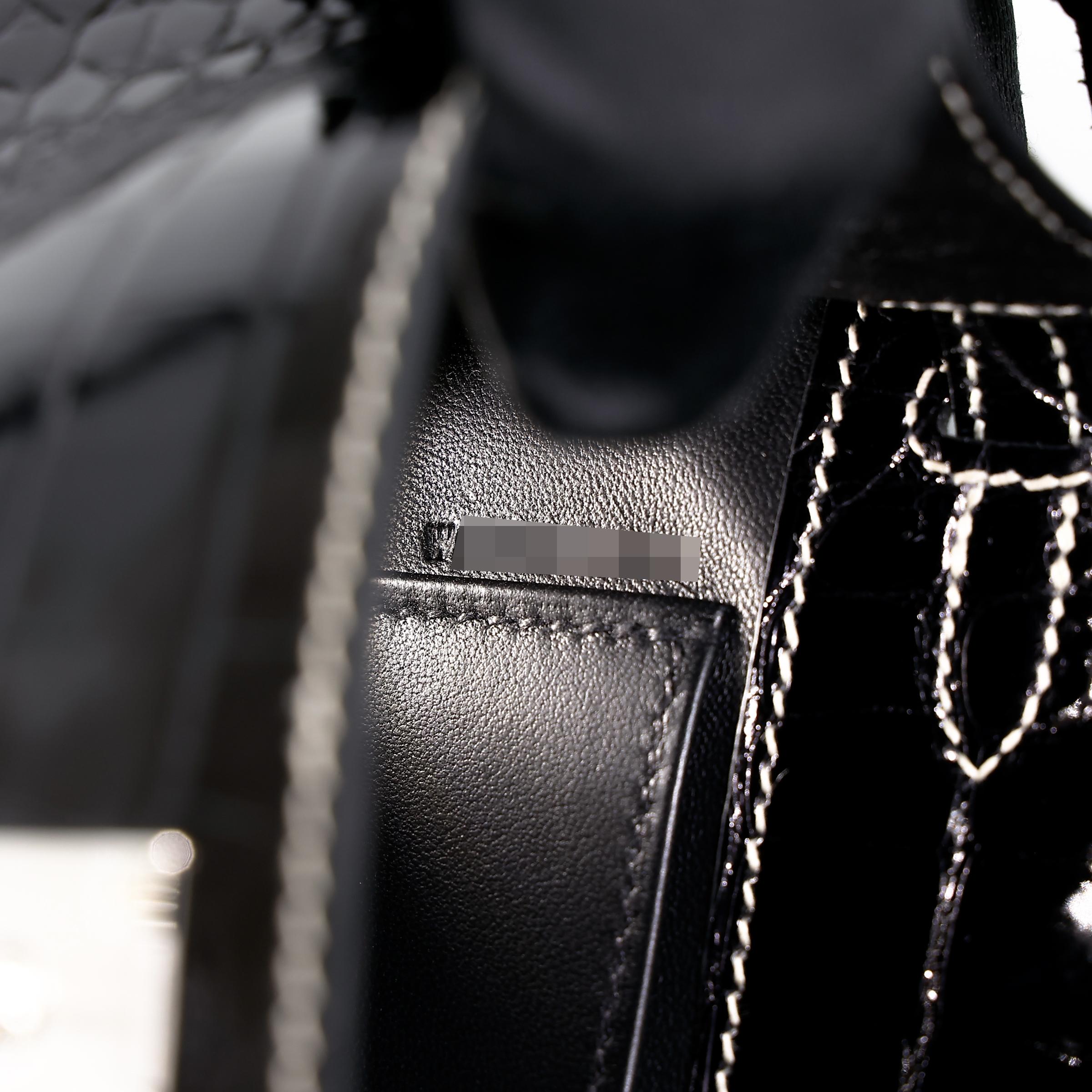 Unused ( Rank NS ) HERMÈS Special Order Kelly Pochette HSS Black (89) Alligator Palladium hardware W (2024) - 16