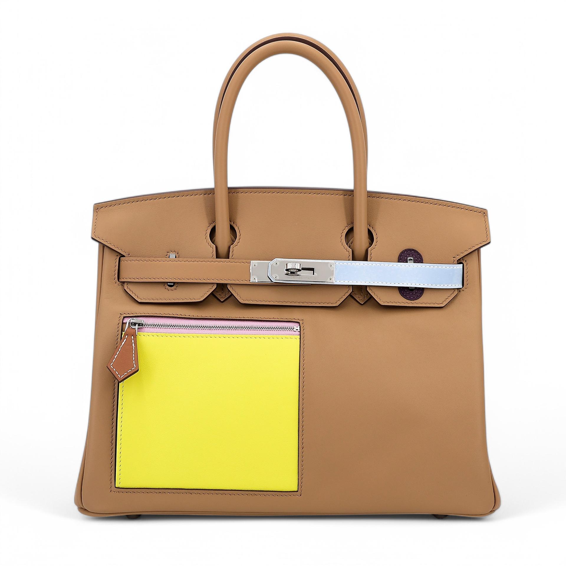 Unused ( Rank NS ) HERMÈS Limited Edition Birkin 30 Colormatic Chai (0M) Lime (9R) Bleu Brume (T0) Mauve Sylvestre (X9) Swift Palladium hardware U (2022) - 1
