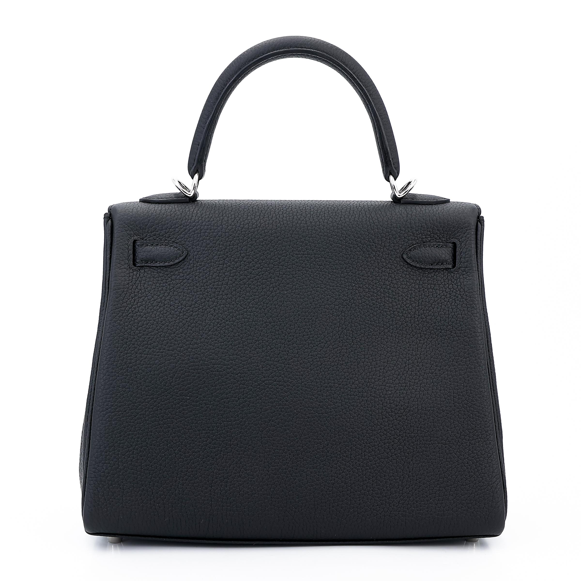 Brand New ( Rank N ) HERMÈS Kelly 25 Black (89) Togo Palladium hardware W (2024) - 2