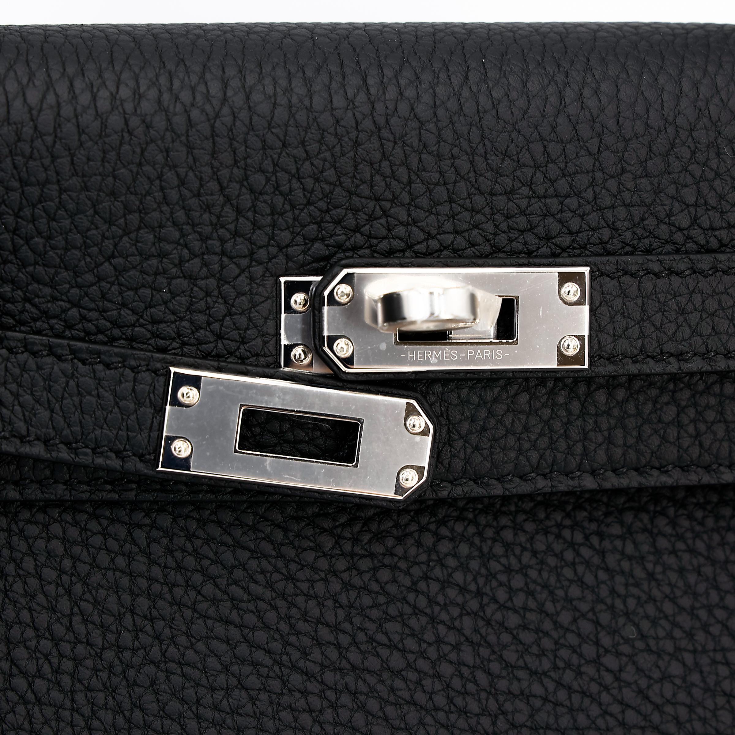 Brand New ( Rank N ) HERMÈS Kelly 25 Black (89) Togo Palladium hardware W (2024) - 8