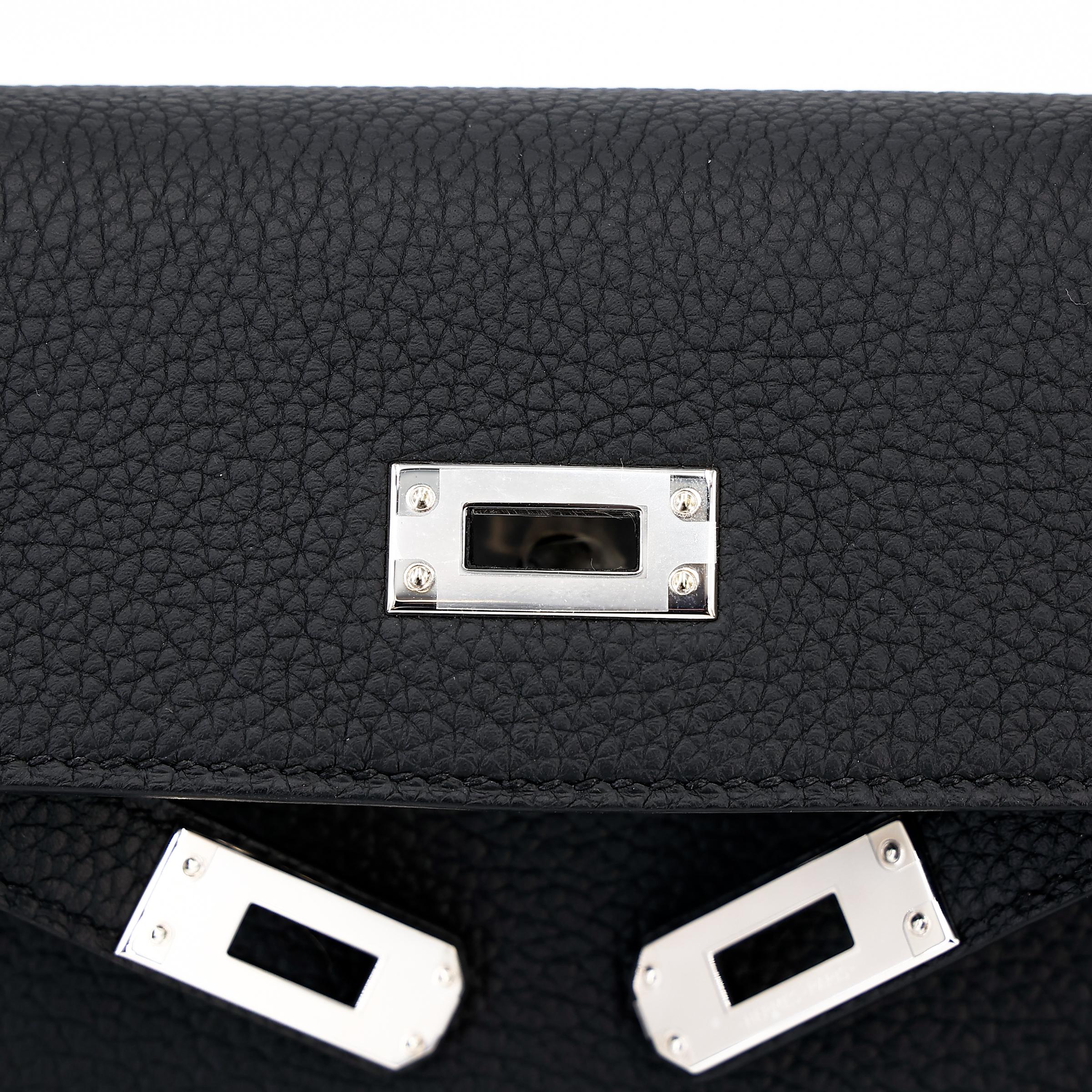 Brand New ( Rank N ) HERMÈS Kelly 25 Black (89) Togo Palladium hardware W (2024) - 9