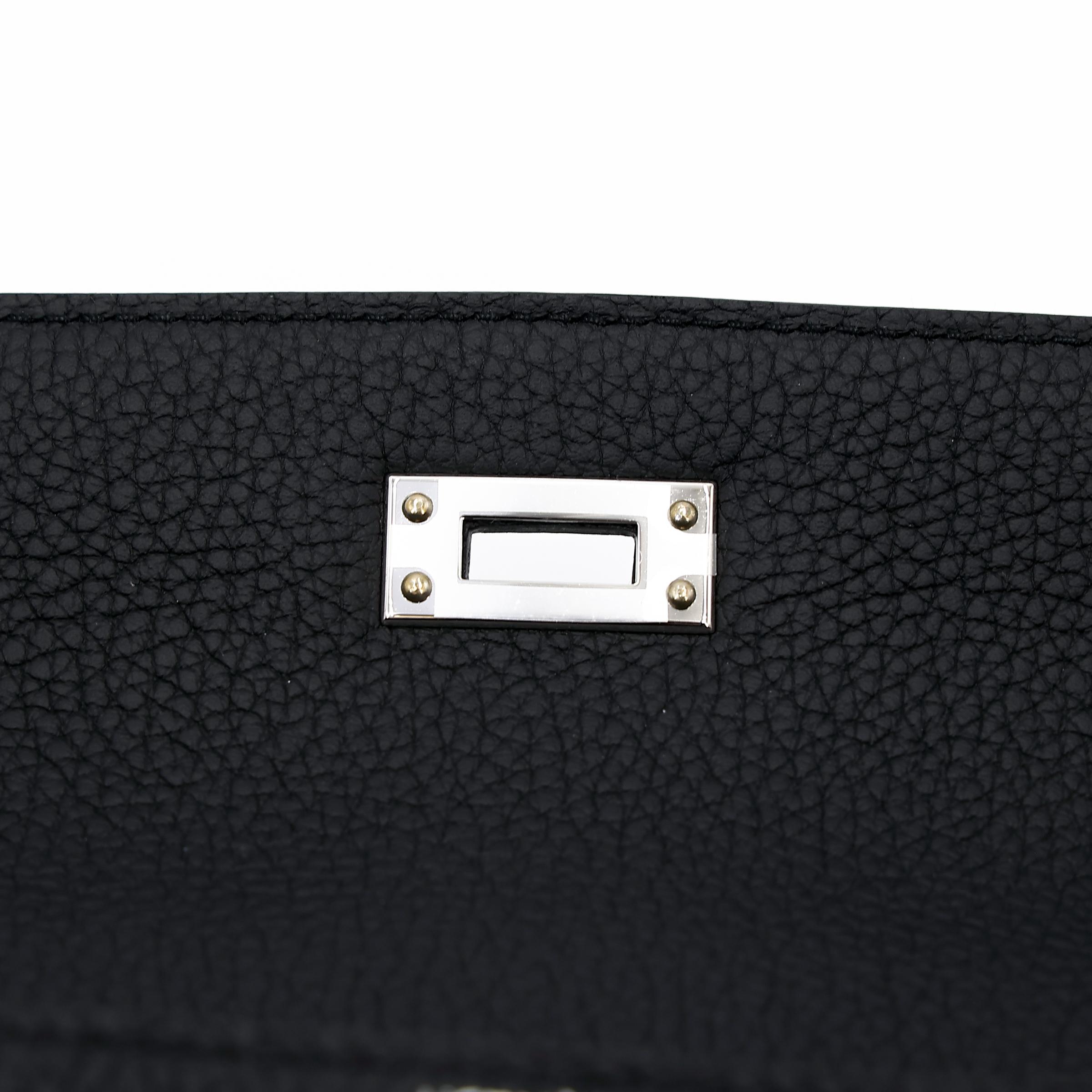Brand New ( Rank N ) HERMÈS Kelly 25 Black (89) Togo Palladium hardware W (2024) - 10