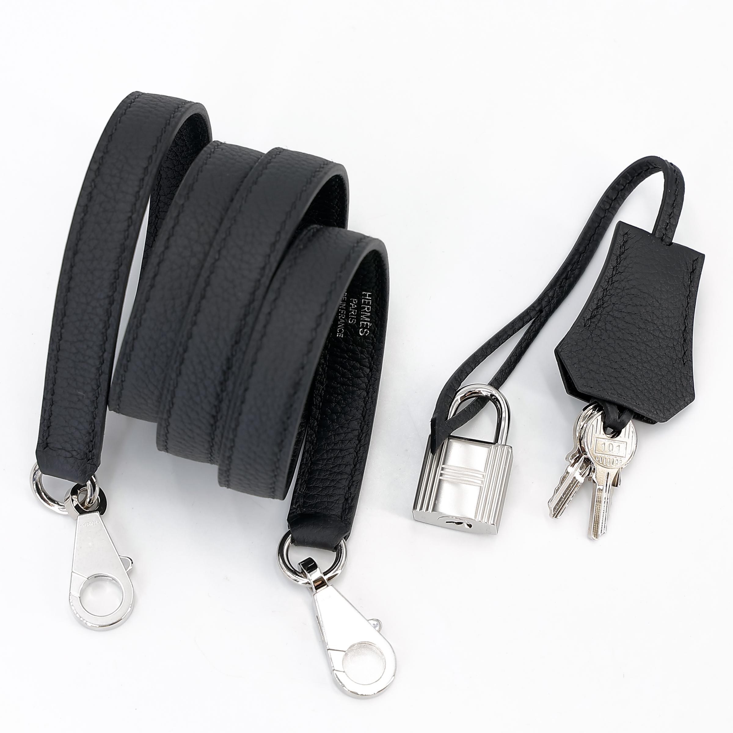 Brand New ( Rank N ) HERMÈS Kelly 25 Black (89) Togo Palladium hardware W (2024) - 17