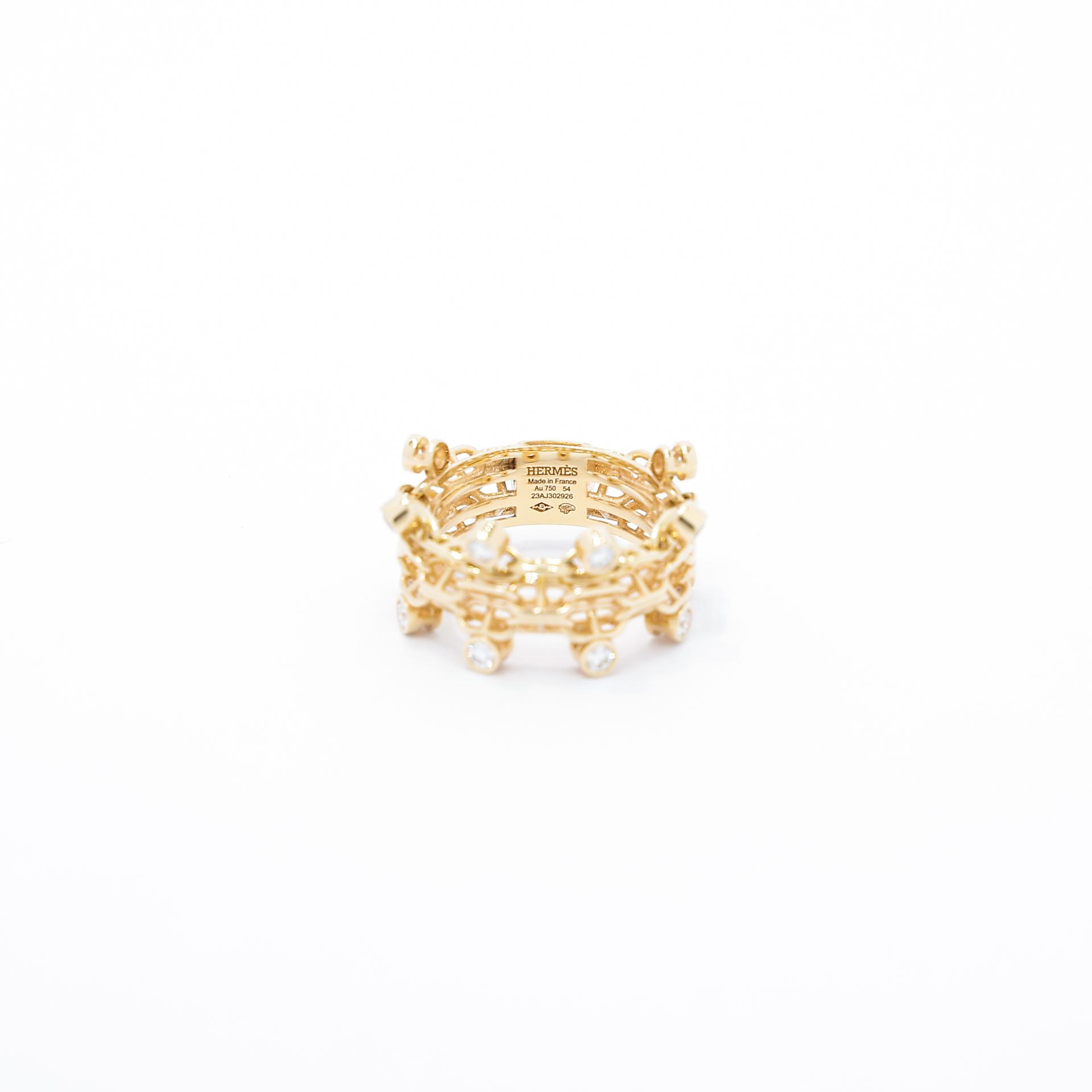 Brand New ( Rank N ) HERMÈS Chaine d'ancre Calypso ring MM Gold Gold-18k Diamond Gold hardware - 2