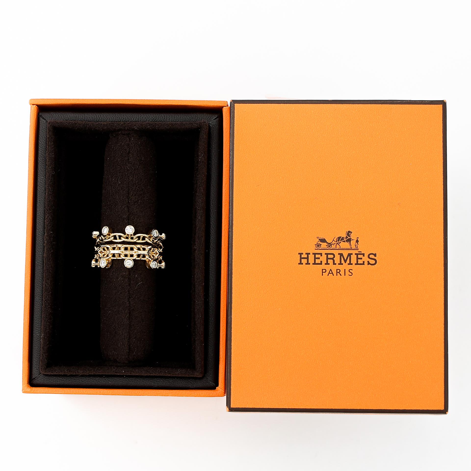 Brand New ( Rank N ) HERMÈS Chaine d'ancre Calypso ring MM Gold Gold-18k Diamond Gold hardware - 6