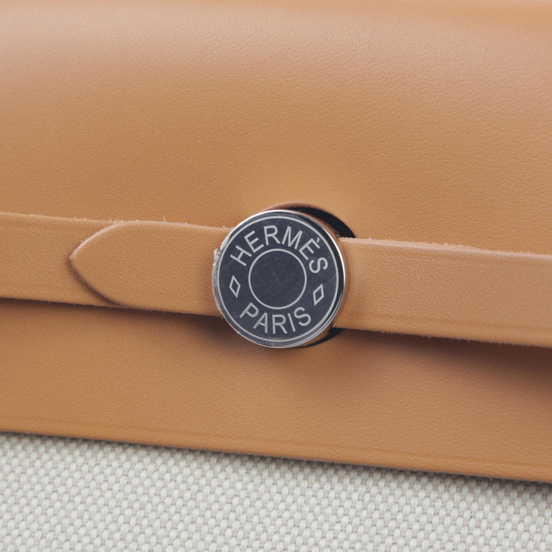 Brand New ( Rank N ) HERMÈS Herbag Zip Mini 20 Natural Sable (21) Beton (8L) Canvas Palladium hardware W (2024) - 8