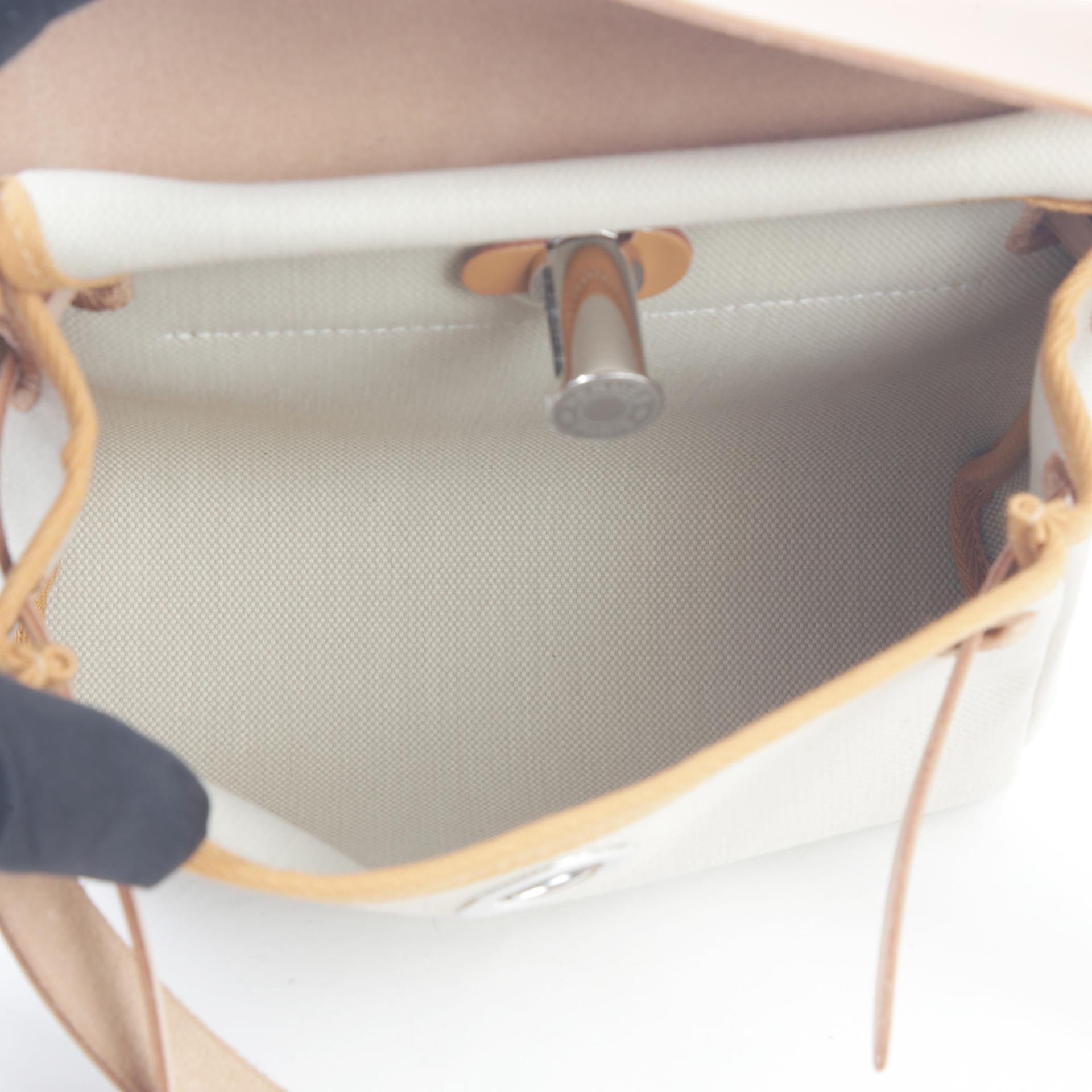 Brand New ( Rank N ) HERMÈS Herbag Zip Mini 20 Natural Sable (21) Beton (8L) Canvas Palladium hardware W (2024) - 10