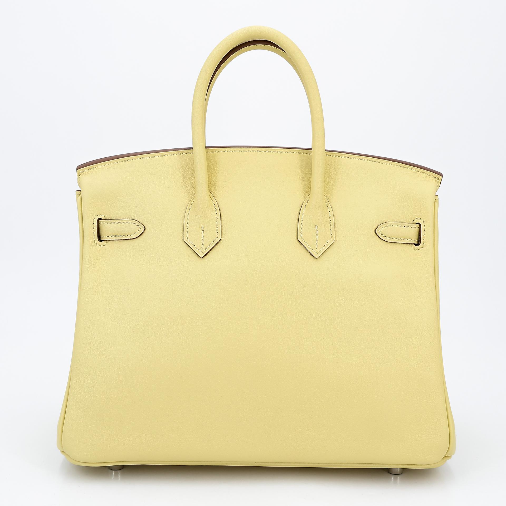 Unused ( Rank NS ) HERMÈS Birkin 25 (S) Jaune Poussin (1Z) Swift Palladium hardware T (2015) - 2