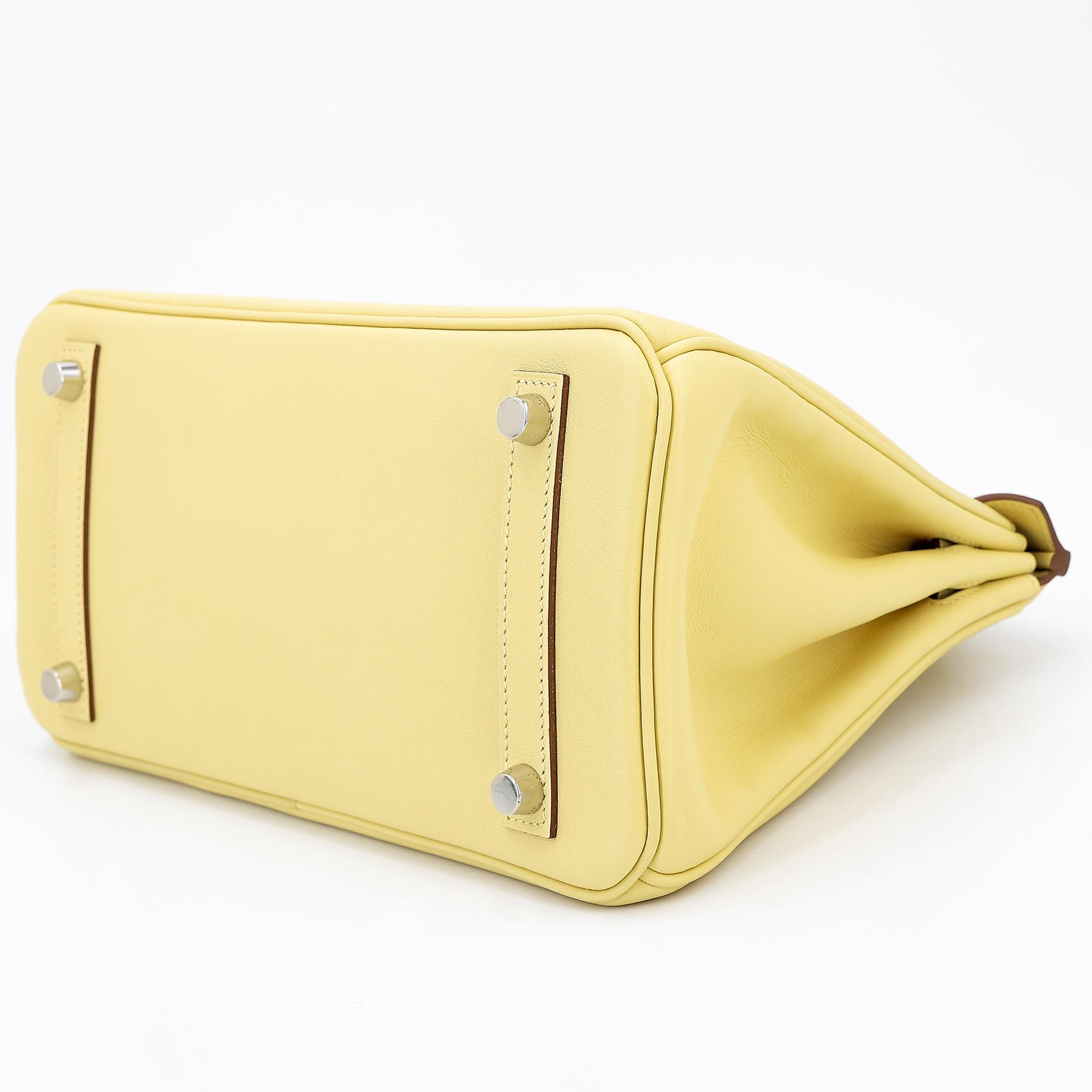 Unused ( Rank NS ) HERMÈS Birkin 25 (S) Jaune Poussin (1Z) Swift Palladium hardware T (2015) - 4