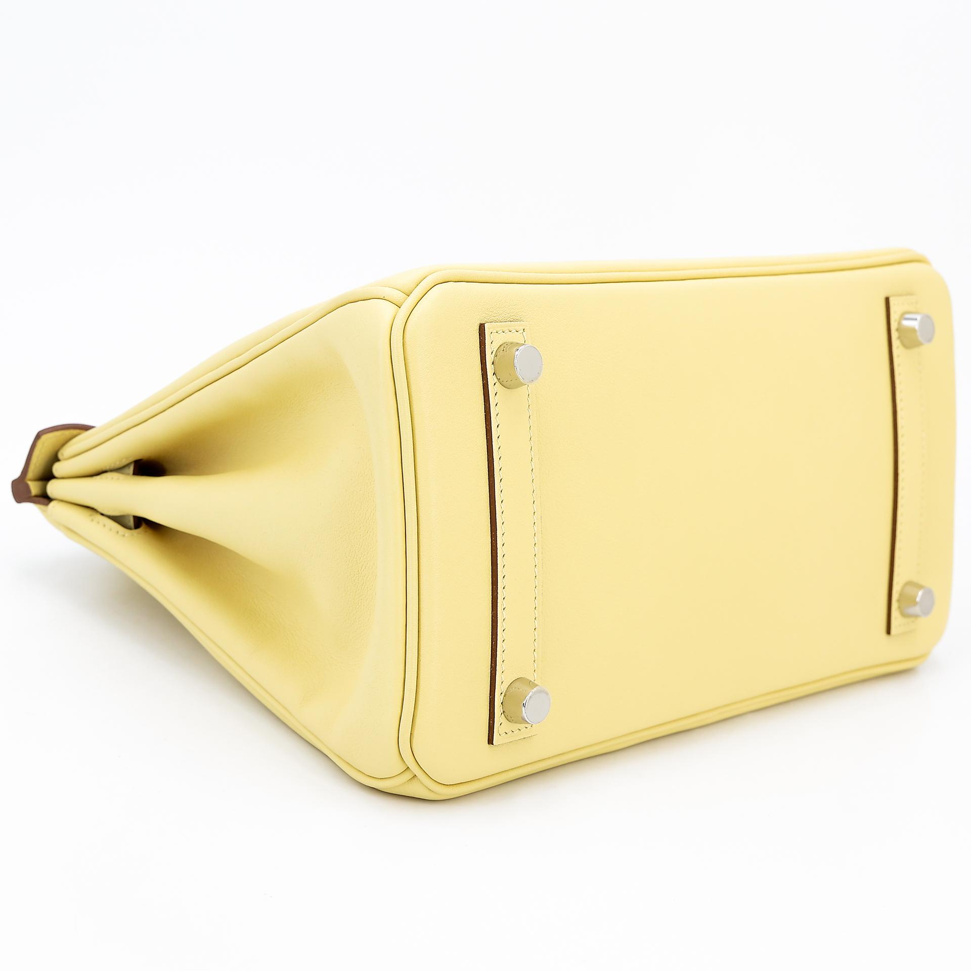 Unused ( Rank NS ) HERMÈS Birkin 25 (S) Jaune Poussin (1Z) Swift Palladium hardware T (2015) - 5