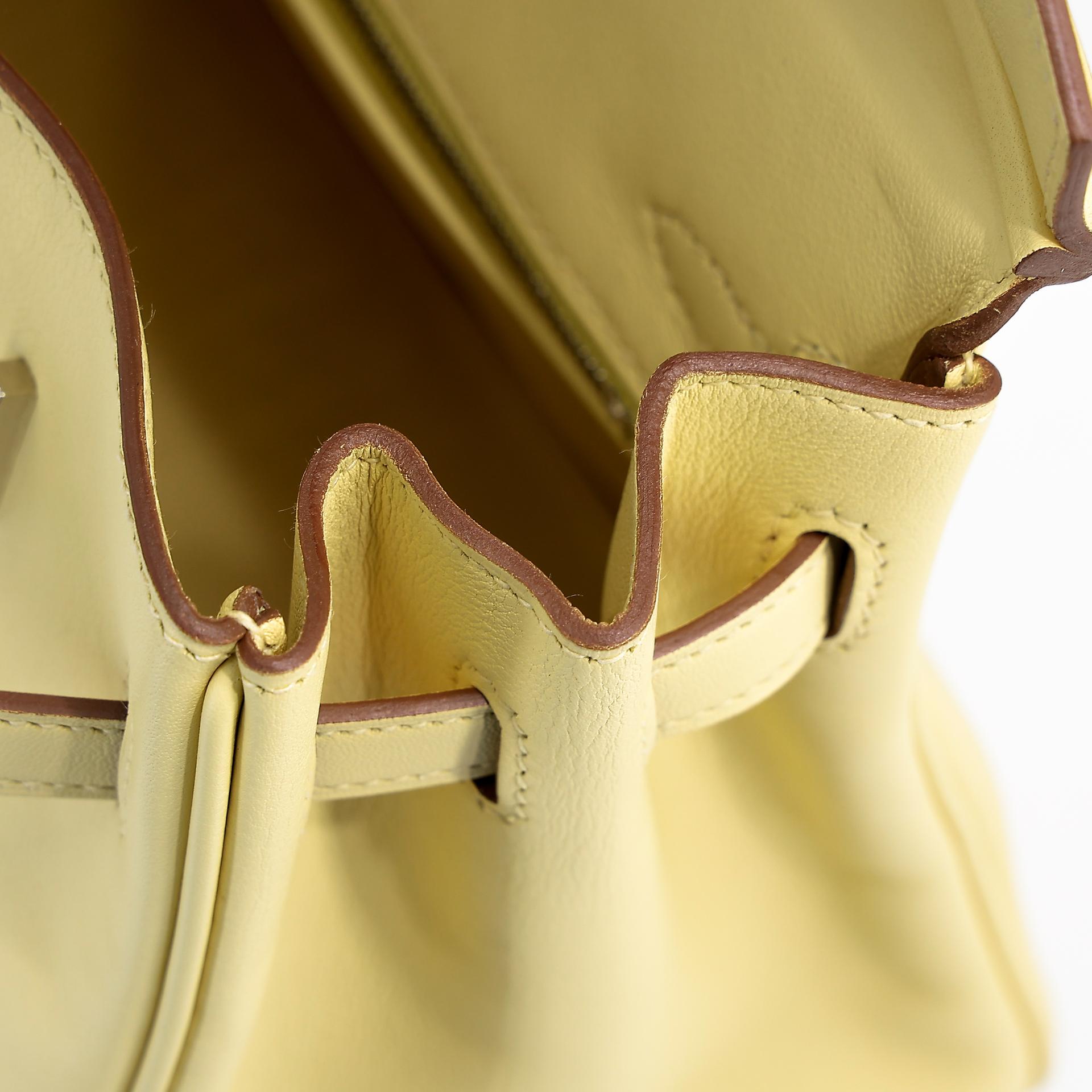 Unused ( Rank NS ) HERMÈS Birkin 25 (S) Jaune Poussin (1Z) Swift Palladium hardware T (2015) - 12