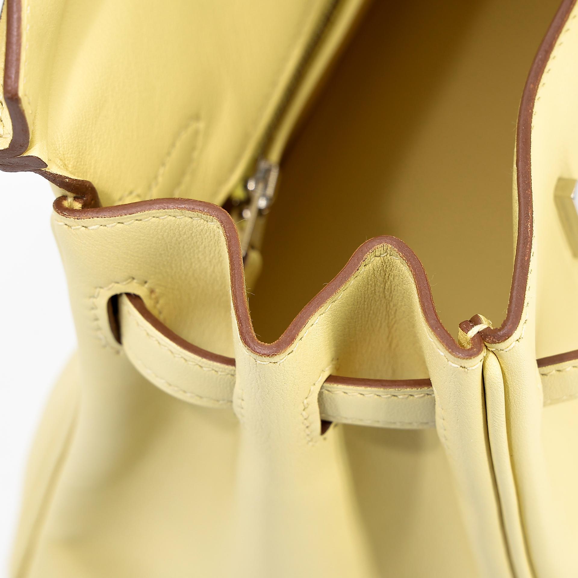 Unused ( Rank NS ) HERMÈS Birkin 25 (S) Jaune Poussin (1Z) Swift Palladium hardware T (2015) - 13