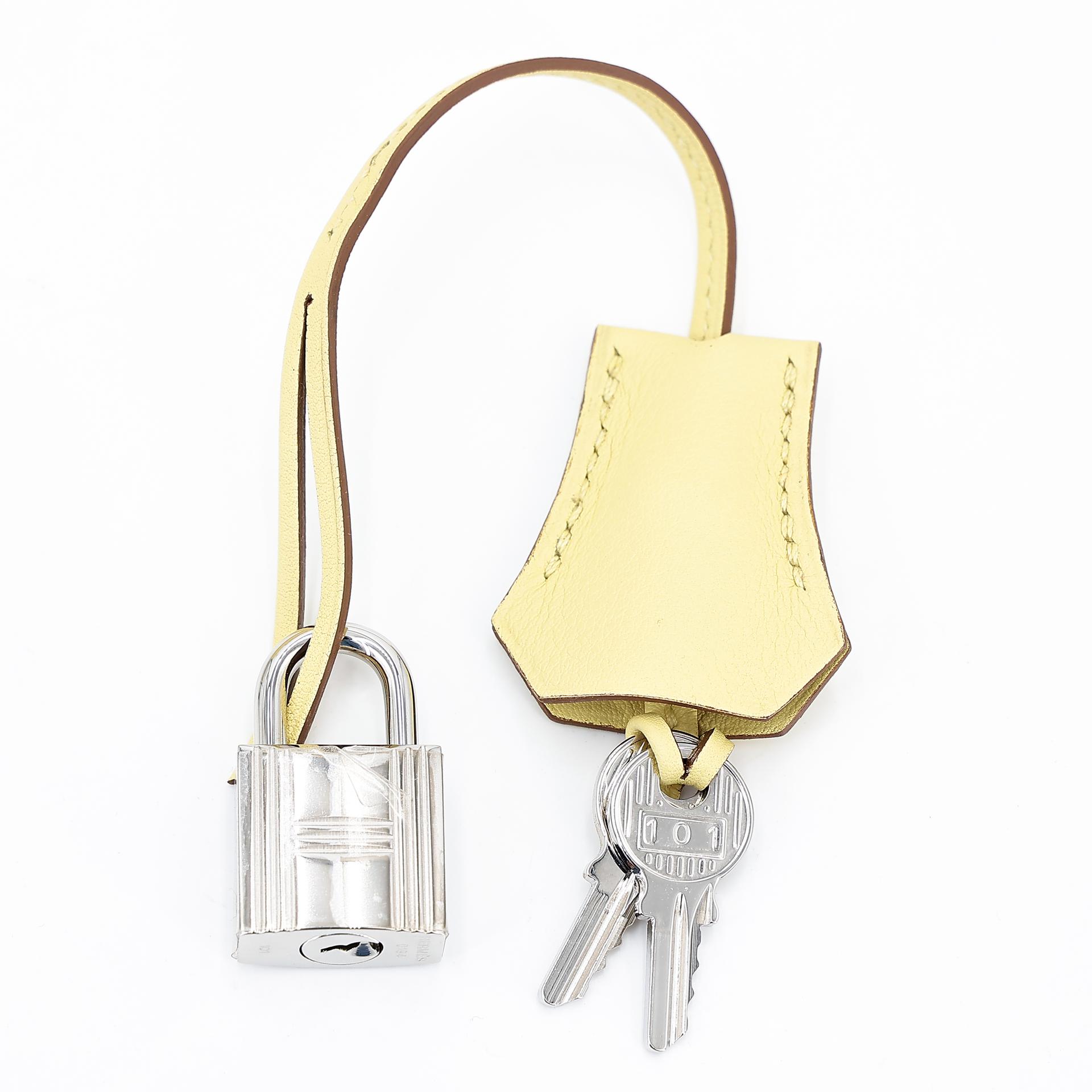Unused ( Rank NS ) HERMÈS Birkin 25 (S) Jaune Poussin (1Z) Swift Palladium hardware T (2015) - 15