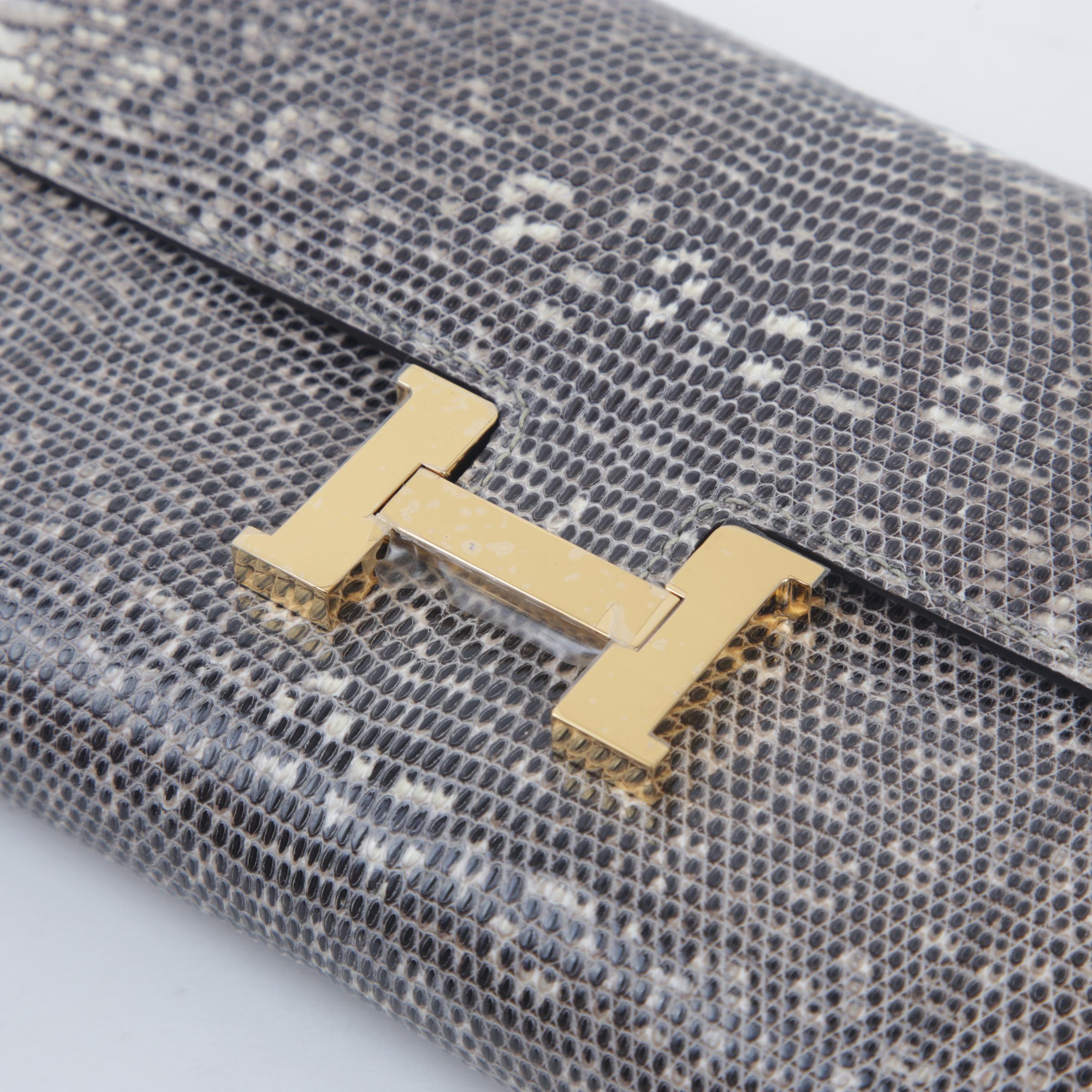 Unused ( Rank NS ) HERMÈS Constance To Go Ombre (1B) Lizard Gold hardware B (2023) - 7