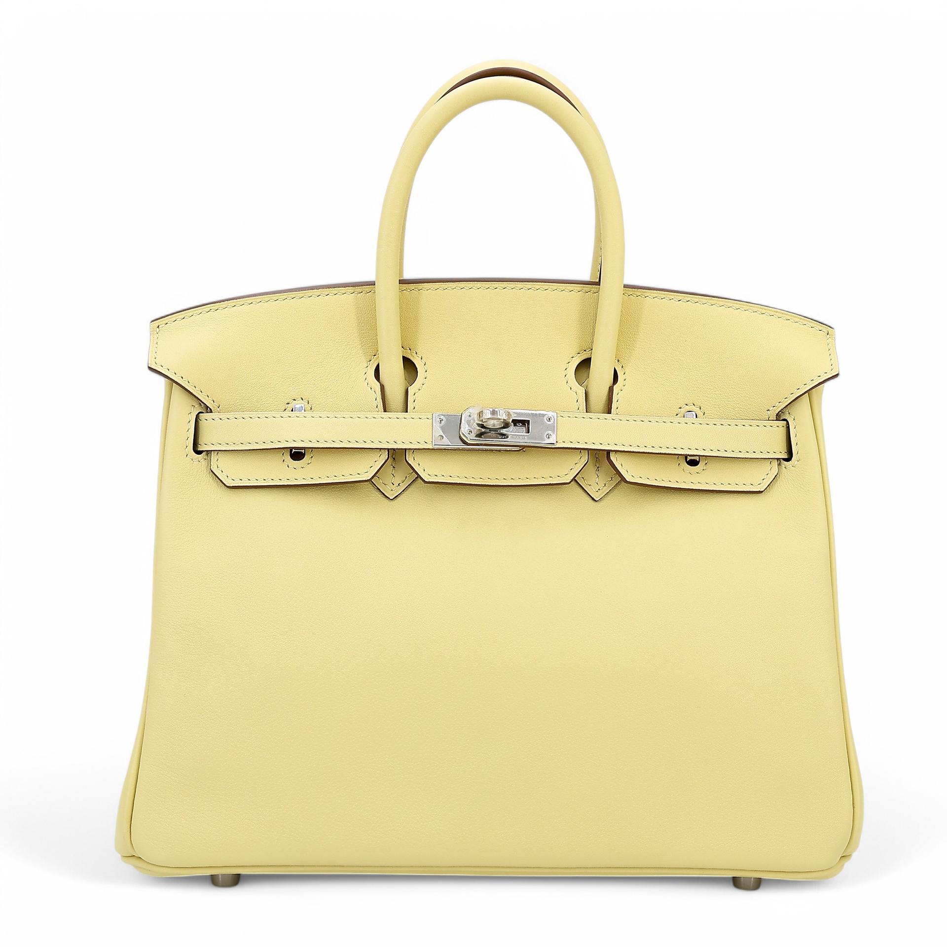 Unused ( Rank NS ) HERMÈS Birkin 25 (S) Jaune Poussin (1Z) Swift Palladium hardware T (2015) - 1