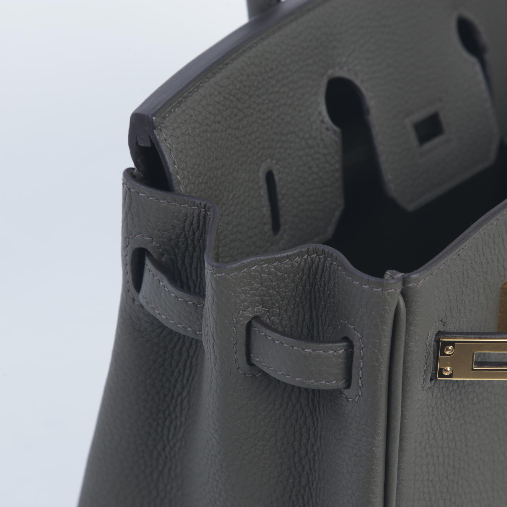 Brand New ( Rank N ) HERMÈS Birkin 25 Vert Maquis (G8) Togo Gold hardware W (2024) - 12