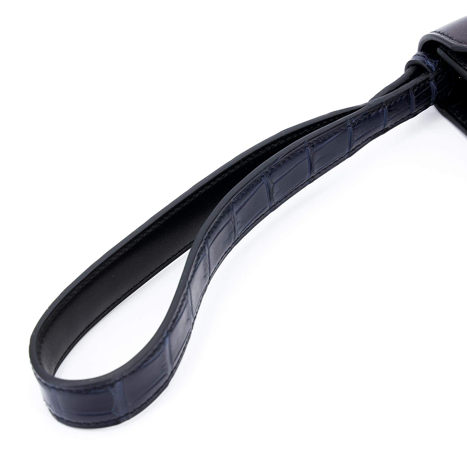 Excellent ( Rank SA ) HERMÈS Kelly depeches 25 Touch Bleu Nuit (2Z) Evergrain Matte Alligator Palladium hardware Z (2021) - 7