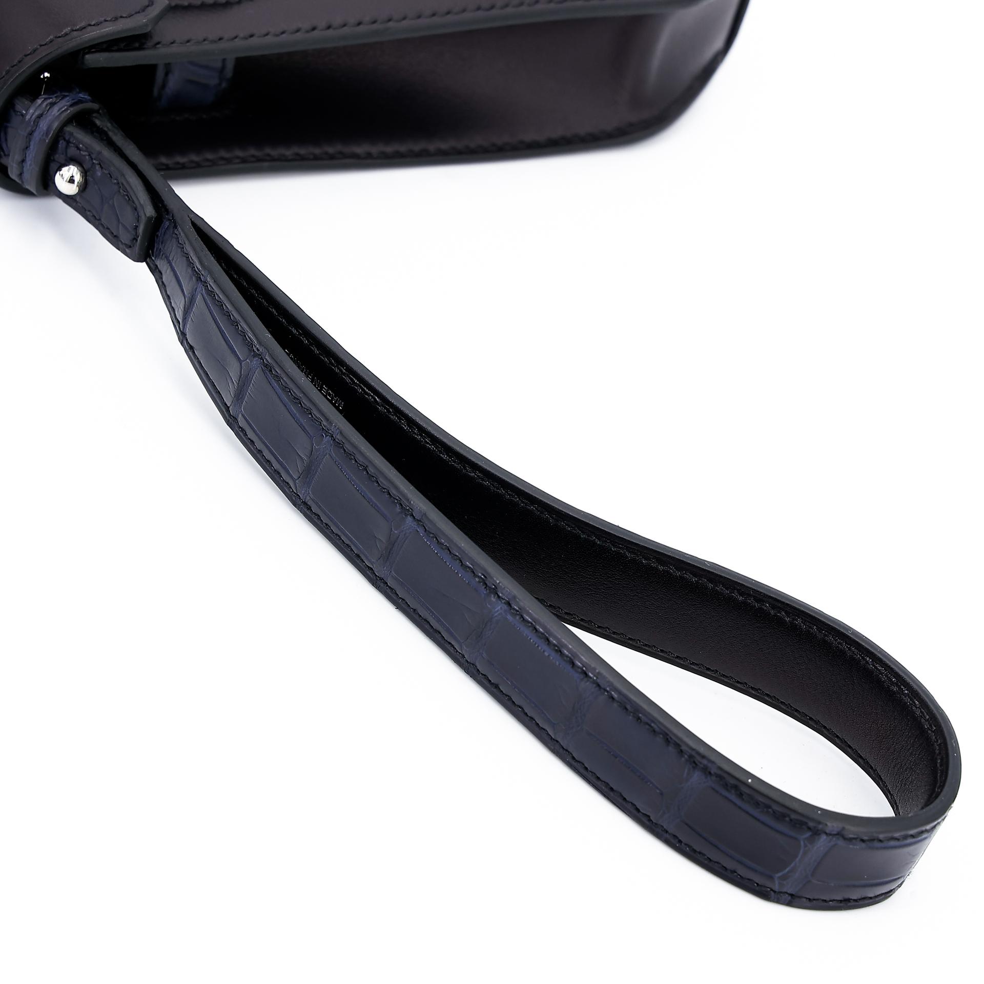 Excellent ( Rank SA ) HERMÈS Kelly depeches 25 Touch Bleu Nuit (2Z) Evergrain Matte Alligator Palladium hardware Z (2021) - 8