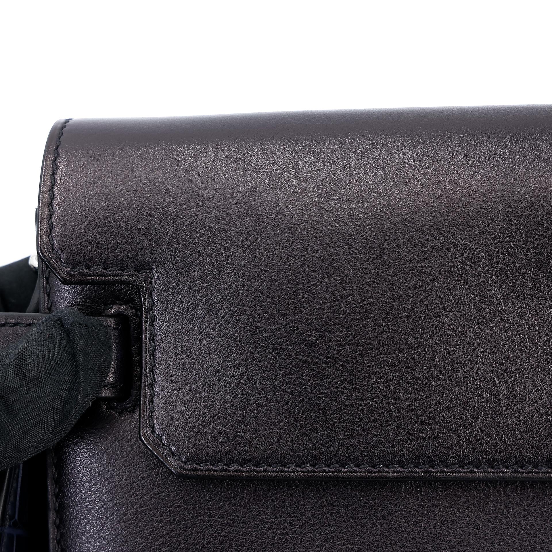 Excellent ( Rank SA ) HERMÈS Kelly depeches 25 Touch Bleu Nuit (2Z) Evergrain Matte Alligator Palladium hardware Z (2021) - 18