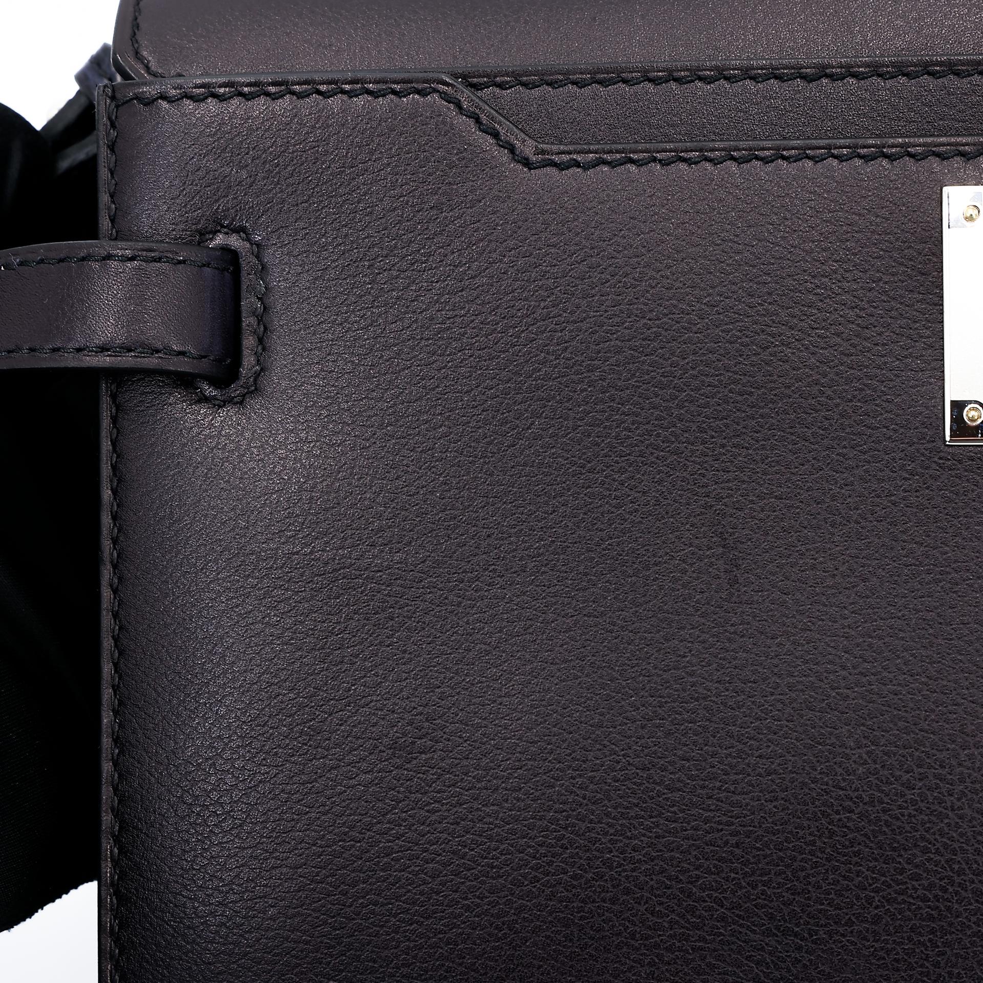 Excellent ( Rank SA ) HERMÈS Kelly depeches 25 Touch Bleu Nuit (2Z) Evergrain Matte Alligator Palladium hardware Z (2021) - 20