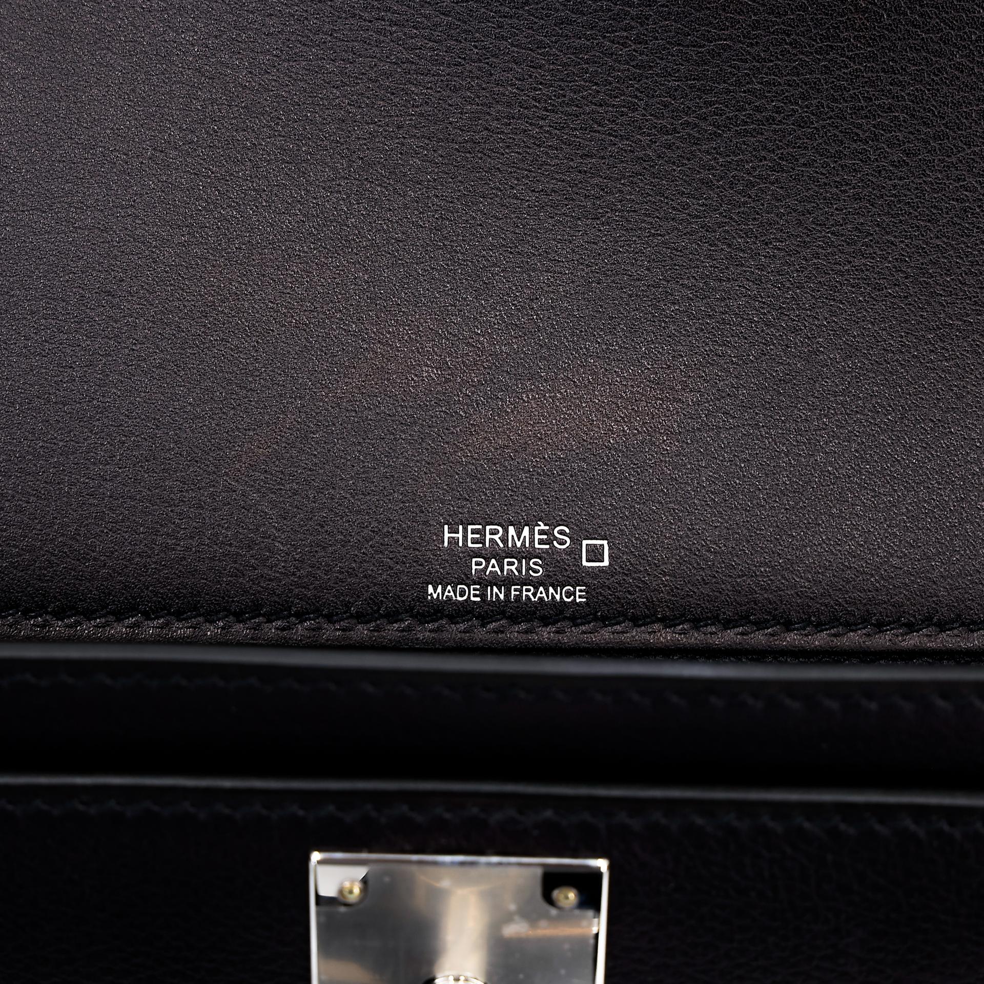 Excellent ( Rank SA ) HERMÈS Kelly depeches 25 Touch Bleu Nuit (2Z) Evergrain Matte Alligator Palladium hardware Z (2021) - 23