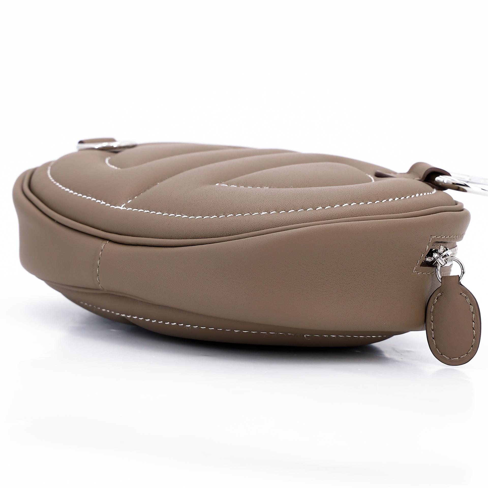Unused ( Rank NS ) HERMÈS In-The-Loop belt bag Etoupe (18) Swift Palladium hardware W (2024) - 5