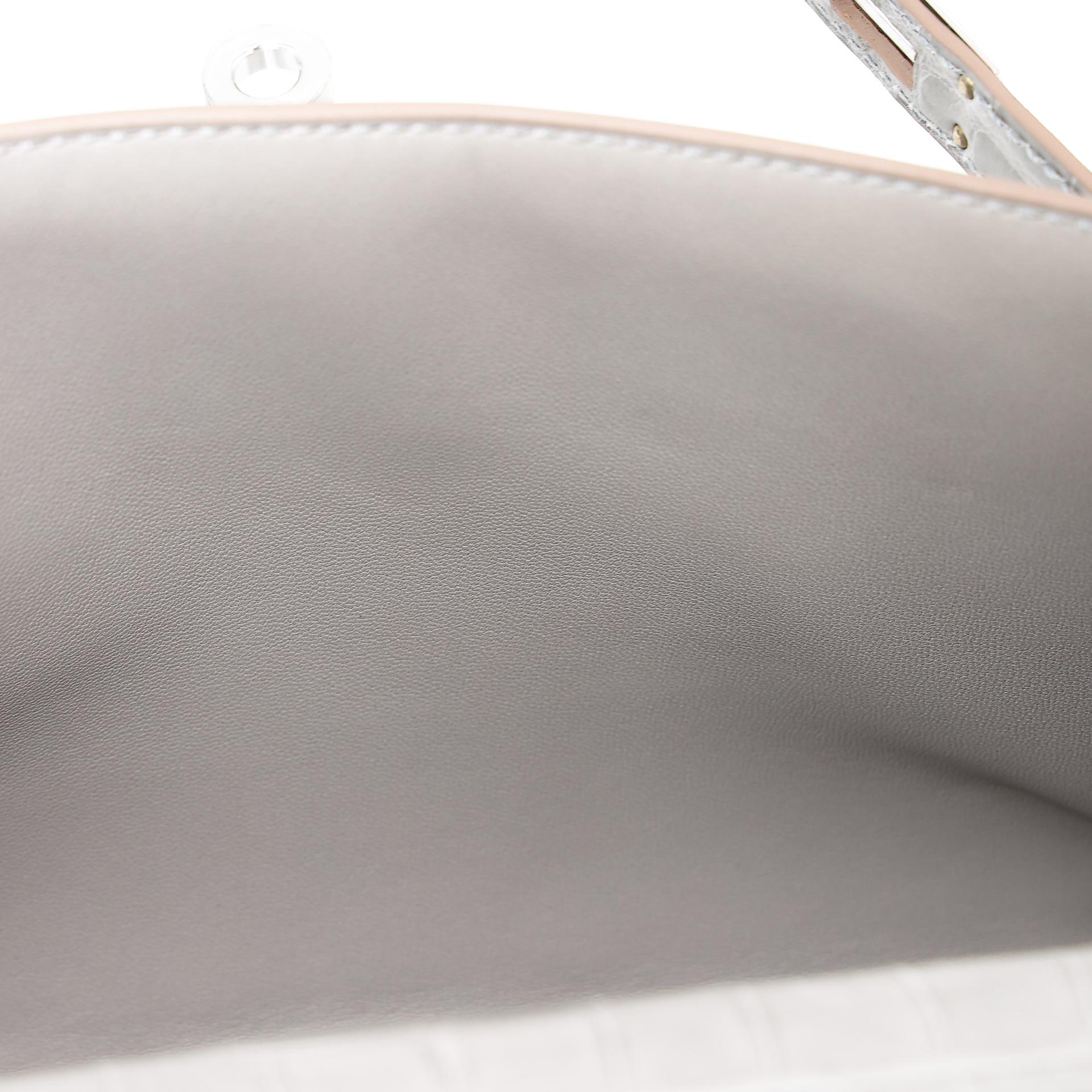 Unused ( Rank NS ) HERMÈS Kelly Pochette Gris Perle (80) Matte Alligator Palladium hardware W (2024) - 18