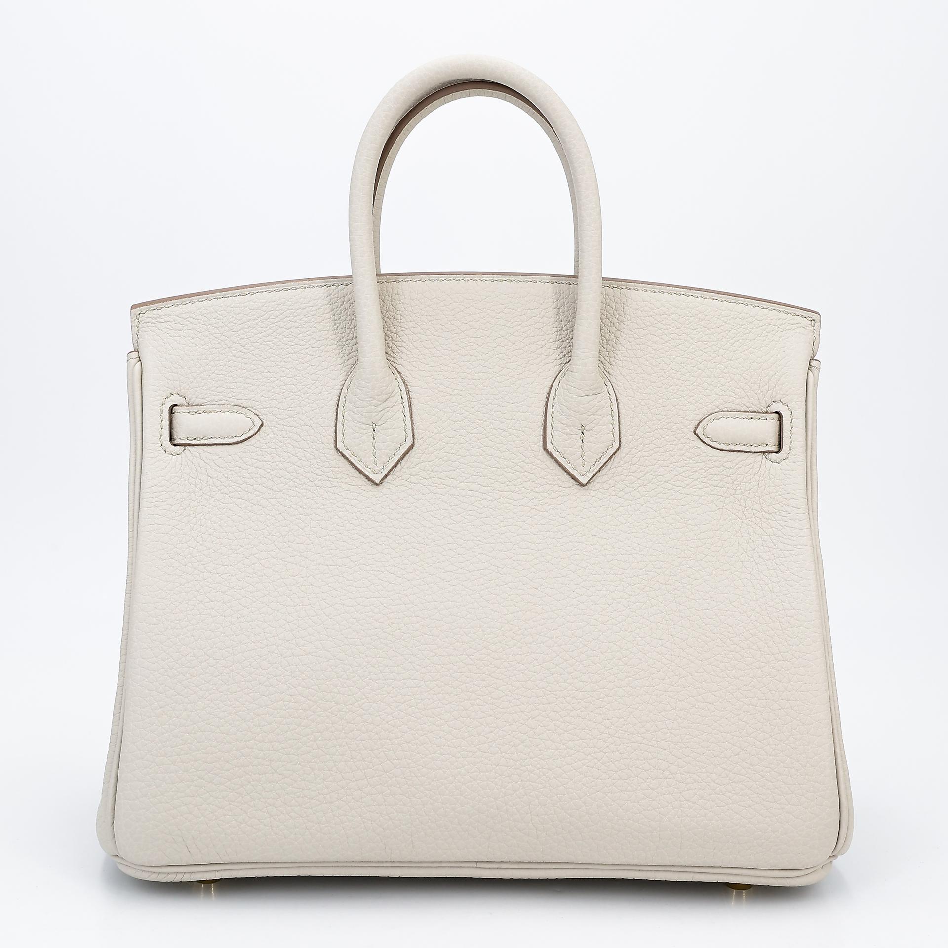 Excellent ( Rank SA ) HERMÈS Birkin 25 Beton (8L) Togo Gold hardware U (2022) - 2