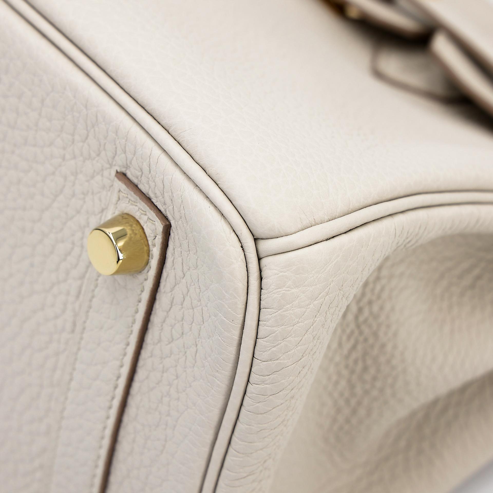 Excellent ( Rank SA ) HERMÈS Birkin 25 Beton (8L) Togo Gold hardware U (2022) - 8