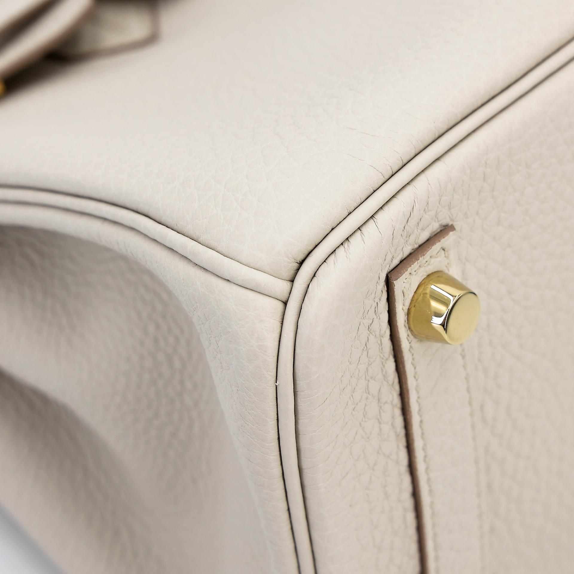 Excellent ( Rank SA ) HERMÈS Birkin 25 Beton (8L) Togo Gold hardware U (2022) - 9